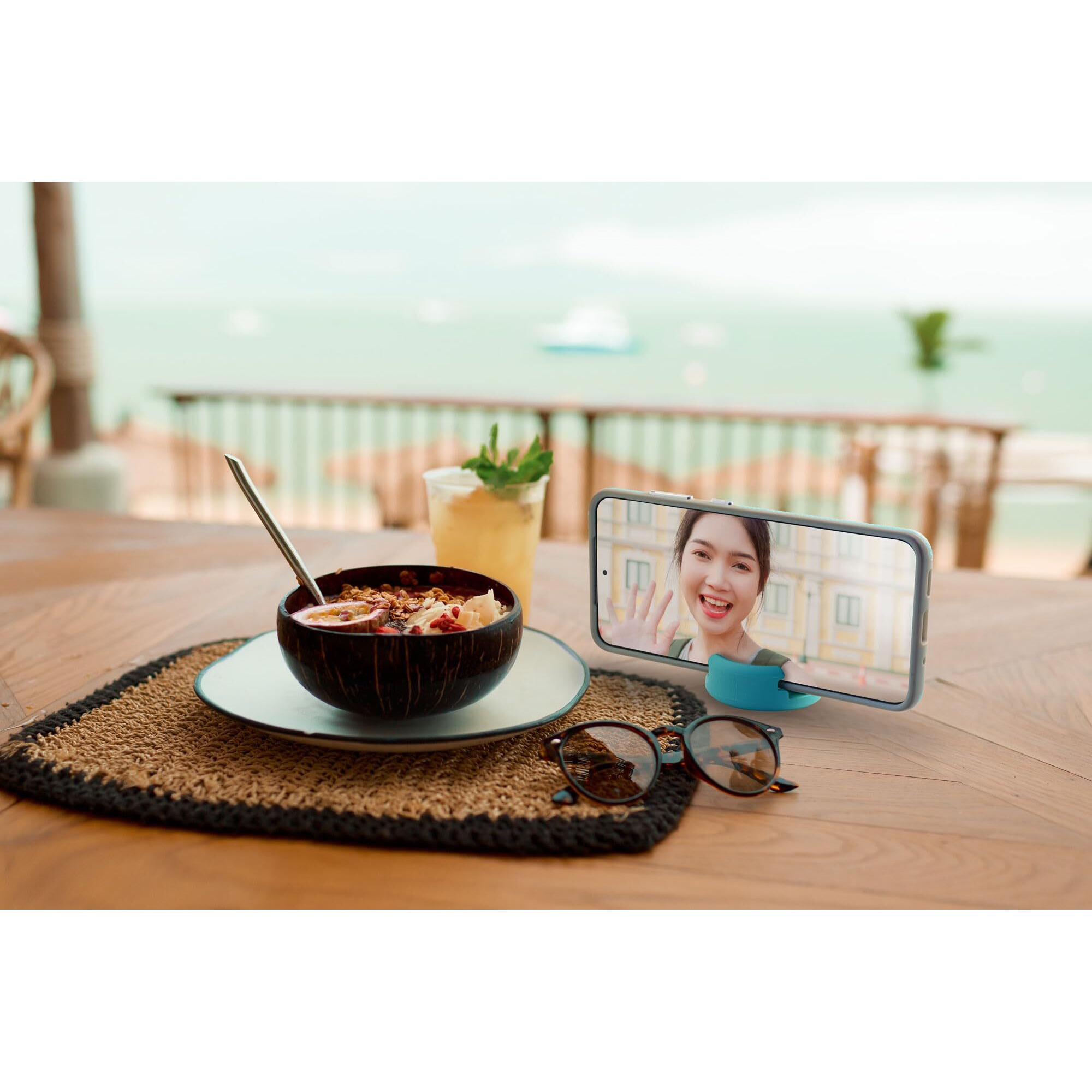 Godonut - Phone Stand Mini - Portable Keychain Cell Phone Holder - Desk Accessory - Perfect For Travel, Office, Nightstand - Compatible With Ipad Mini, Iphone & Most Smartphones - Red