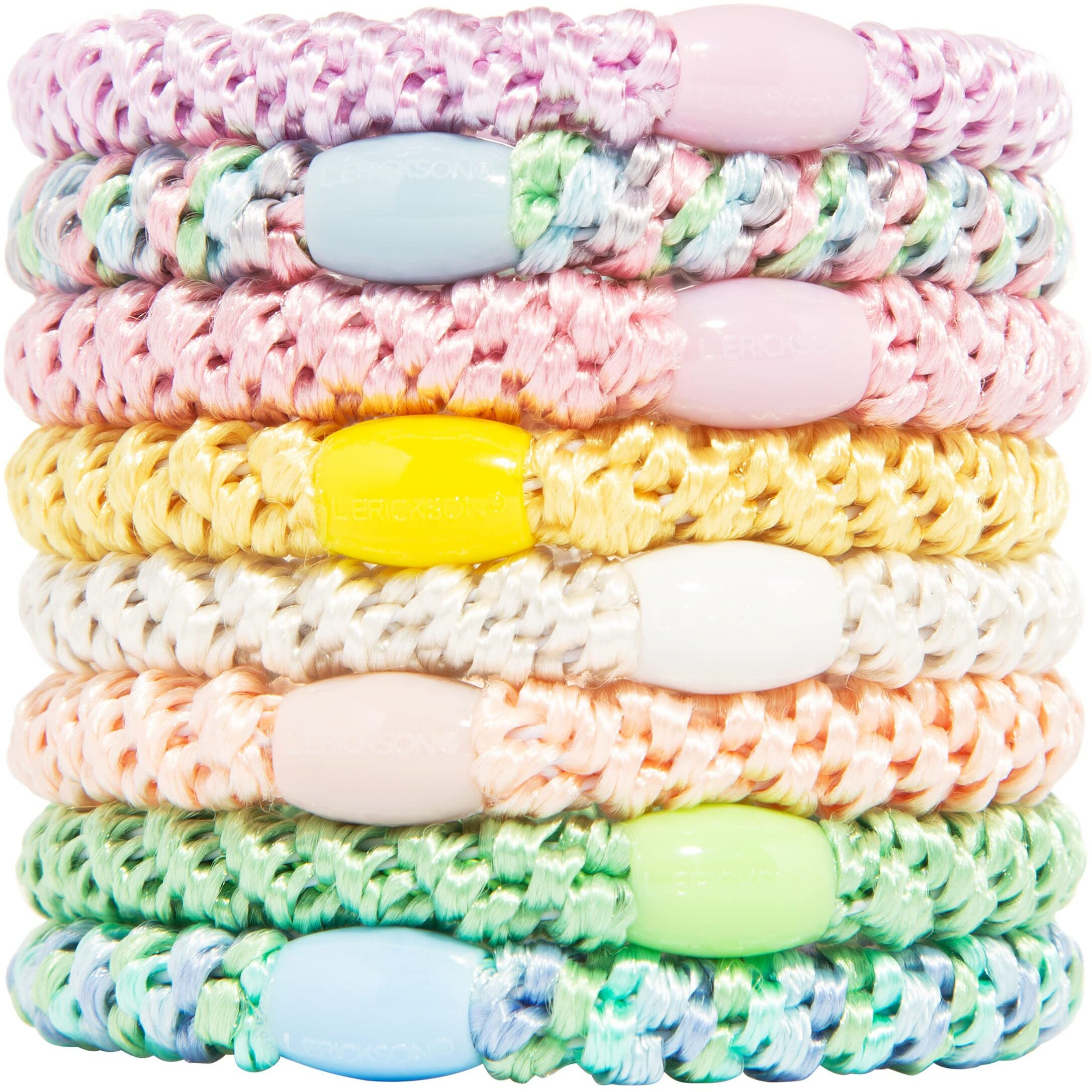 L. Erickson Grab & Go Pony - Taffy Pastels - Set Of 8 Hairties