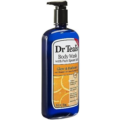 Body Wash With Pure Epsom Salt, Glow & Radiance, Vitamin C & Citrus Essential Oils Teal's, 24 Fl Oz
