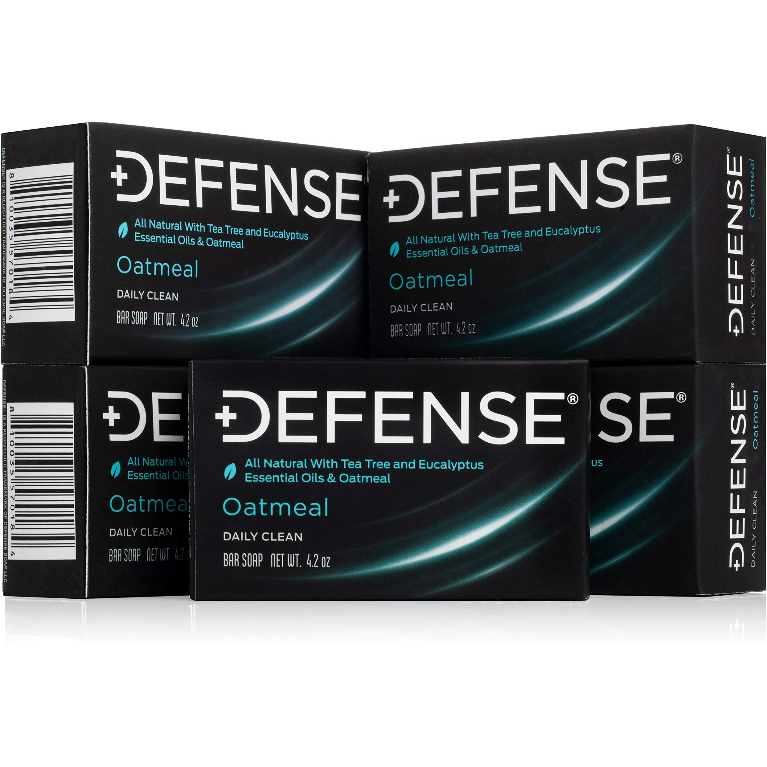 Defense Soap 5Pk All Natural Oatmeal Bar Soap For Men | Made By Wrestlers With Tea Tree Oil & Eucalyptus Oil To Promote Healthy Skin