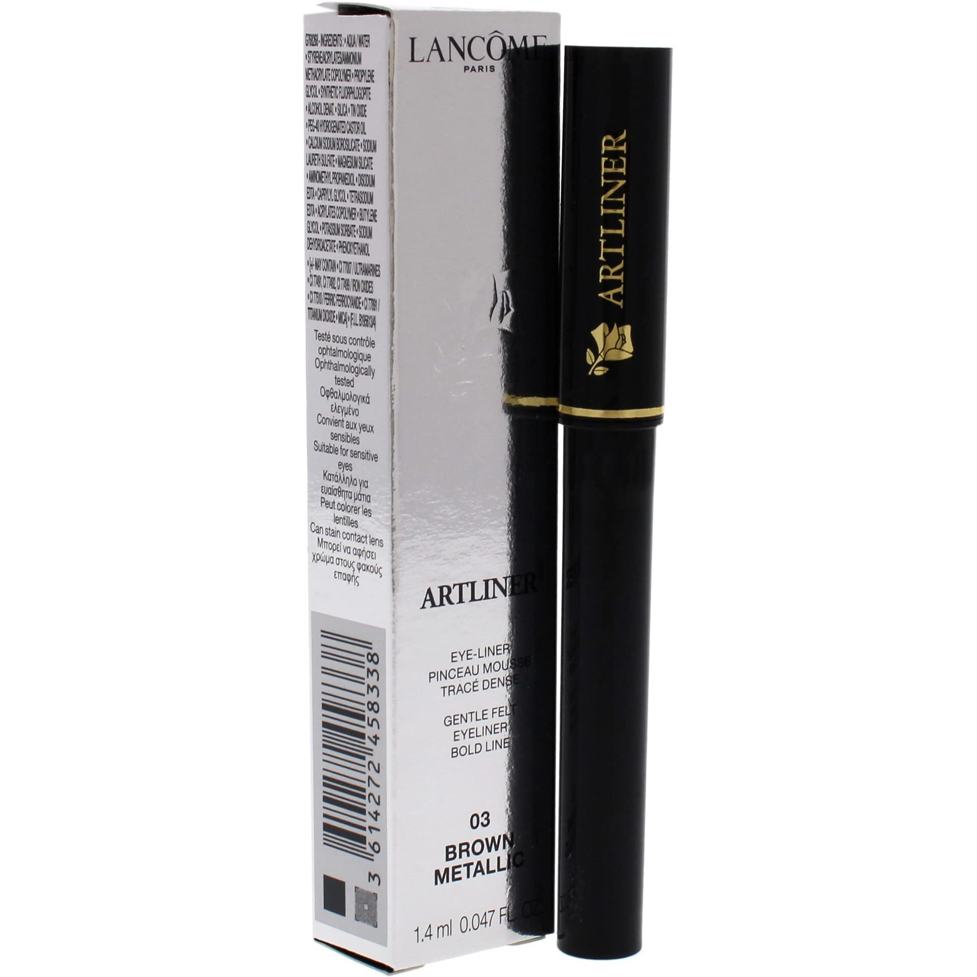 Lancme Artliner Precision Felt-Tip Liquid Eyeliner - Highly Pigmented & Smudge-Proof- Brown, Metallic Finish
