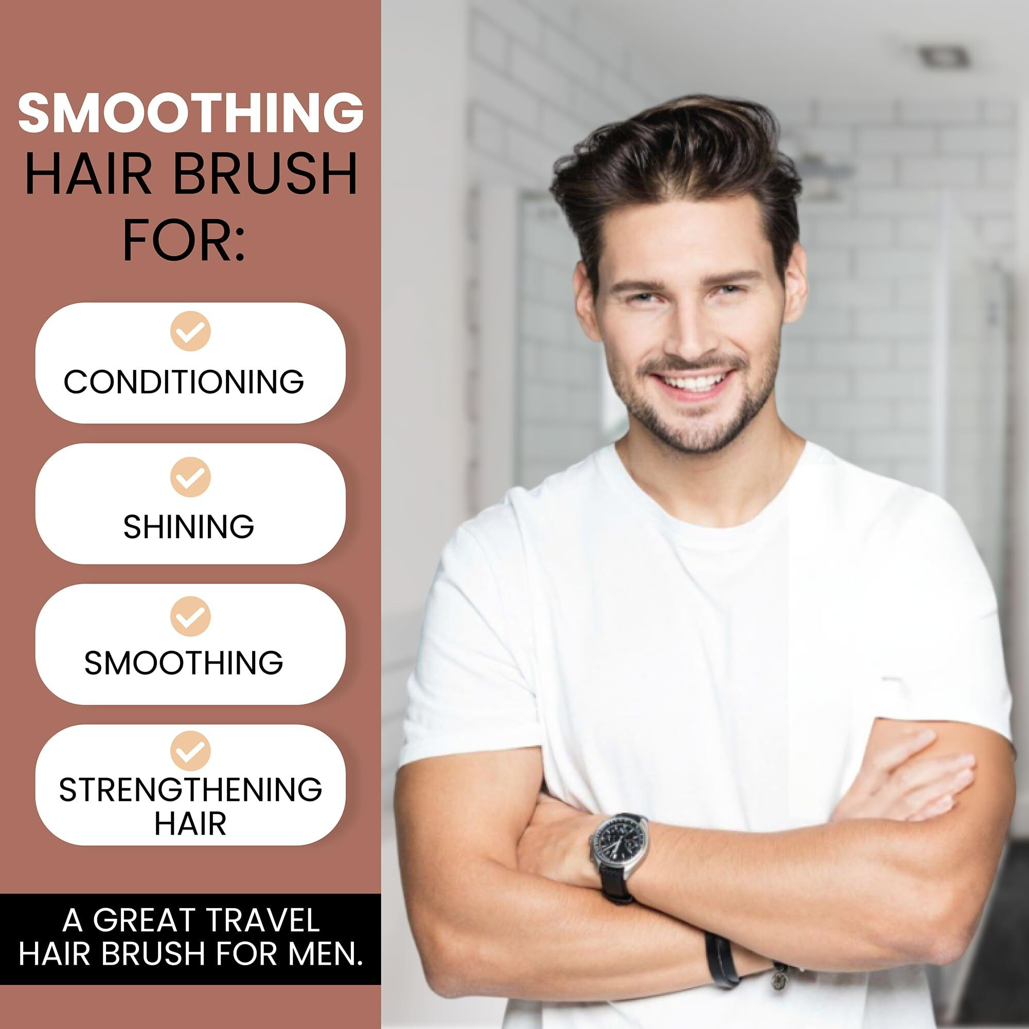 Shash Since 1869 Handmade In Germany - The Go-To 100% Boar Bristle Hair Brush For Thin To Normal Hair | Naturally Conditions, Improves Texture, Exfoliates, And Stimulates The Scalp