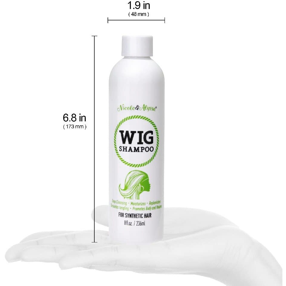 Nicole & Alyssa - Wig Shampoo For Synthetic Hair 8Oz - Soak & Rinse, Deep Cleansing, Revitalizes, Moisturizes, Detangles (Pack Of 1)