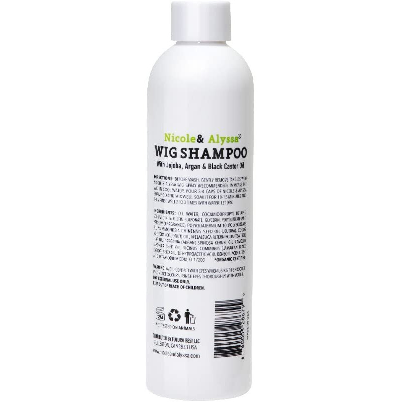 Nicole & Alyssa - Wig Shampoo For Synthetic Hair 8Oz - Soak & Rinse, Deep Cleansing, Revitalizes, Moisturizes, Detangles (Pack Of 1)