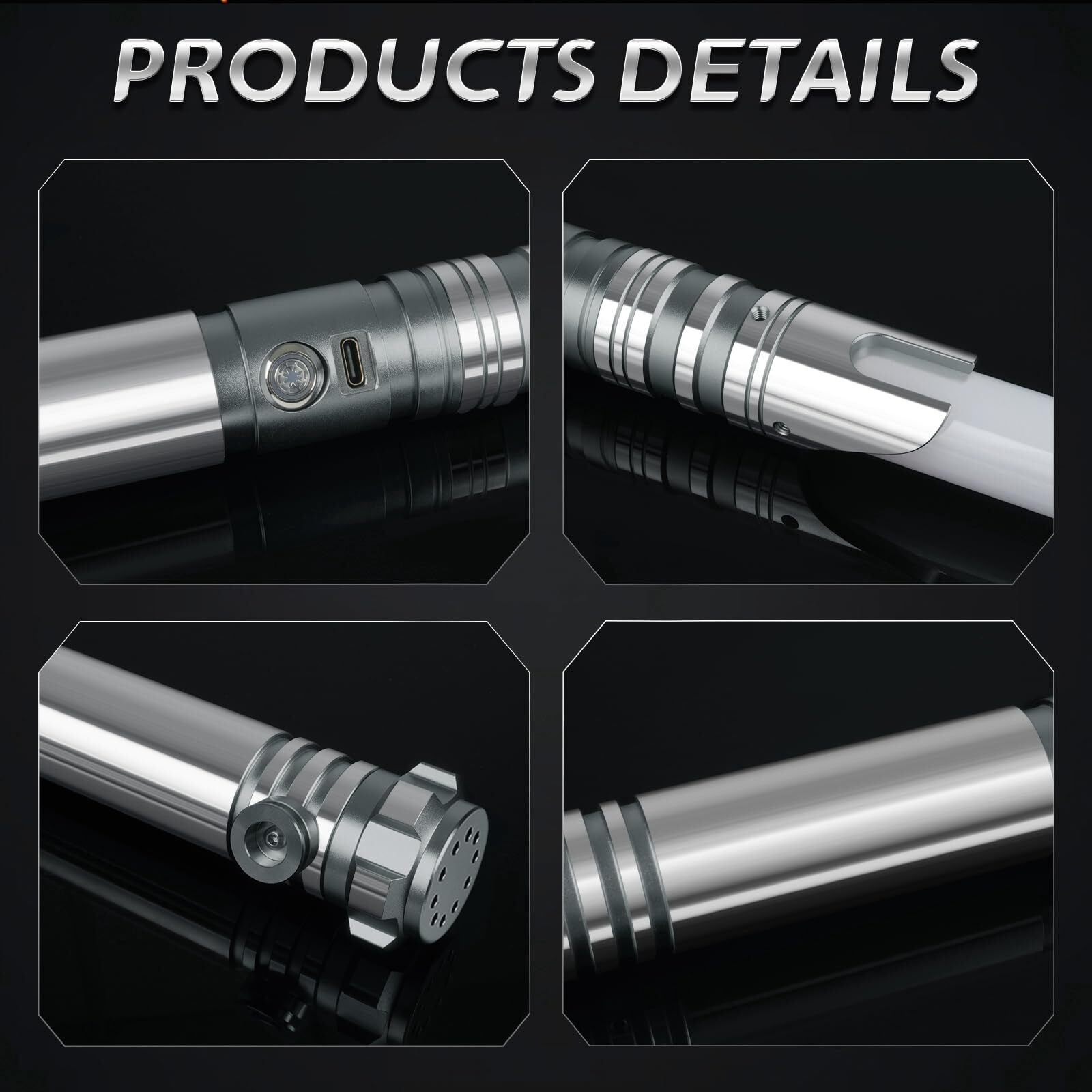 Smooth Swing Dueling Lightsaber, Infinite Rgb 16 Colors Changeable Motion Control Light Sabers | Premium Aluminum Metal Hilt 16 Sound Fonts Light Saber With App For Adults & Teens, Gray