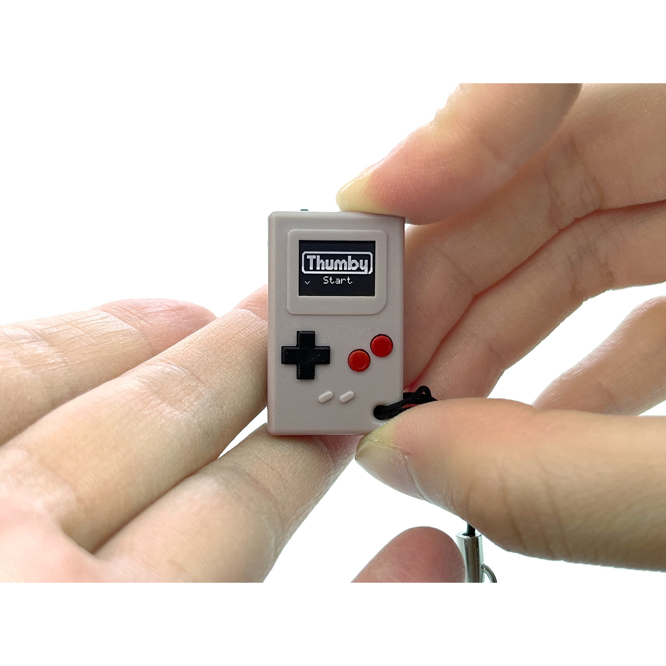 Tinycircuits Thumby (Gray), Tiny Game Console, Playable Programmable Keychain Electronic Miniature, Stem Learning Tool