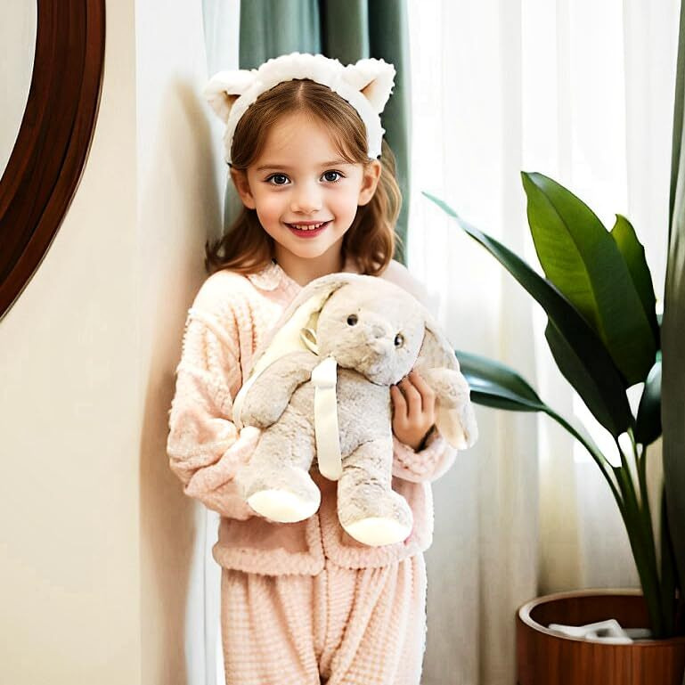 Uoozii Non-Shedding 12" | 2 Pounds Microwavable & Coolable Weighted Bunny Stuffed Animals Unscented Rabbit Weighted Plush Pillow Warmable Gift For Kids & Adults