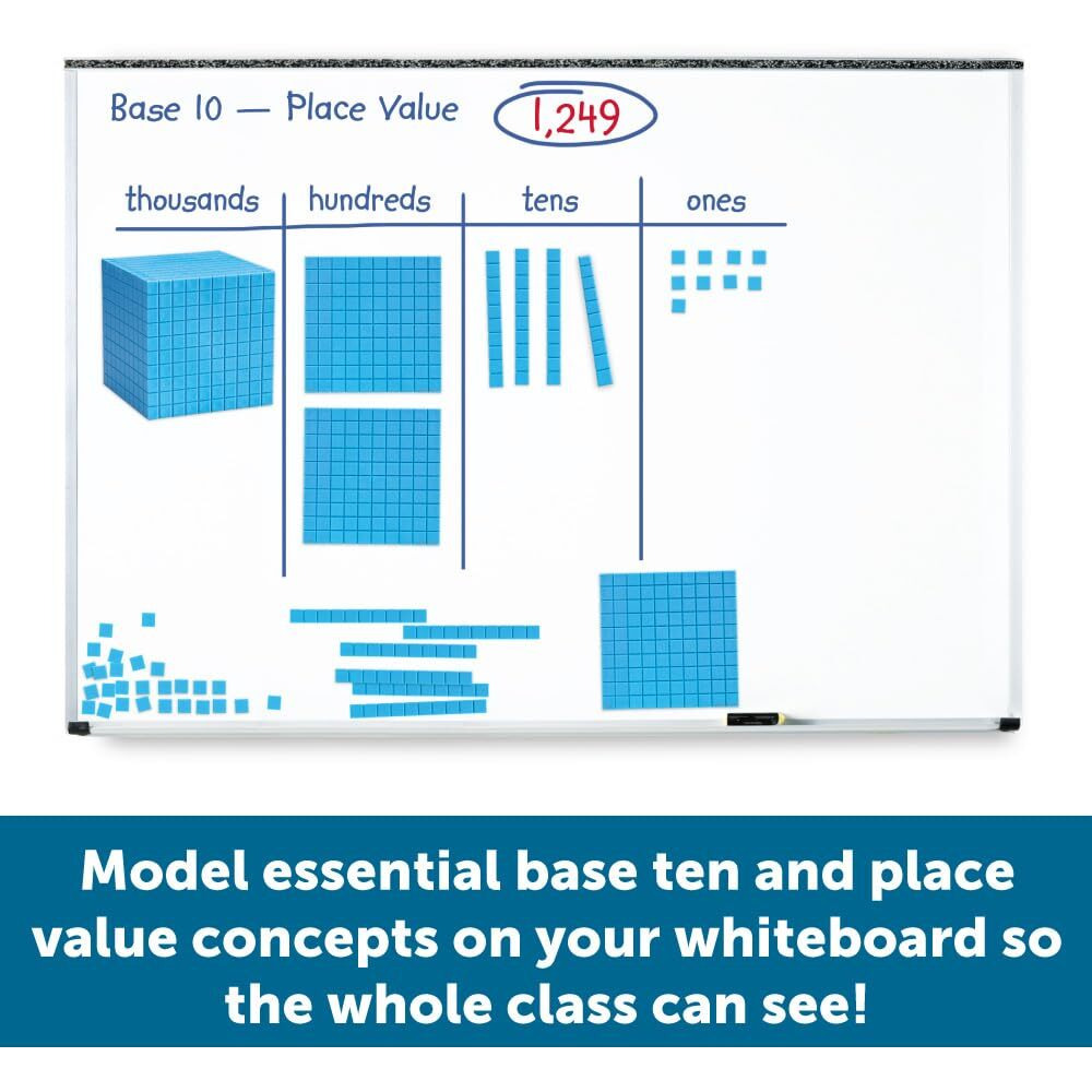 Learning Resources Giant Magnetic Base Ten, Magnetic Base Ten, Use With Magnetic Surfaces Or Whiteboards, 131 Piece Set