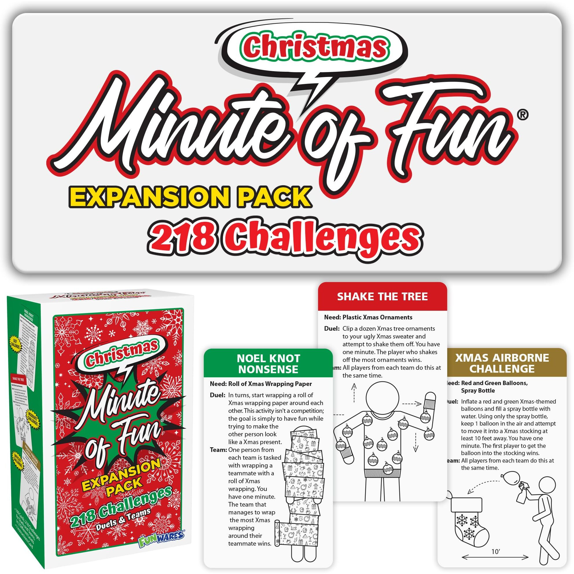 Minute Of Fun, Christmas Edition - 218 New Minute To Win It Challenges, Transform Christmas Decorations Items Into Games For Kids And Families Is In Your Home