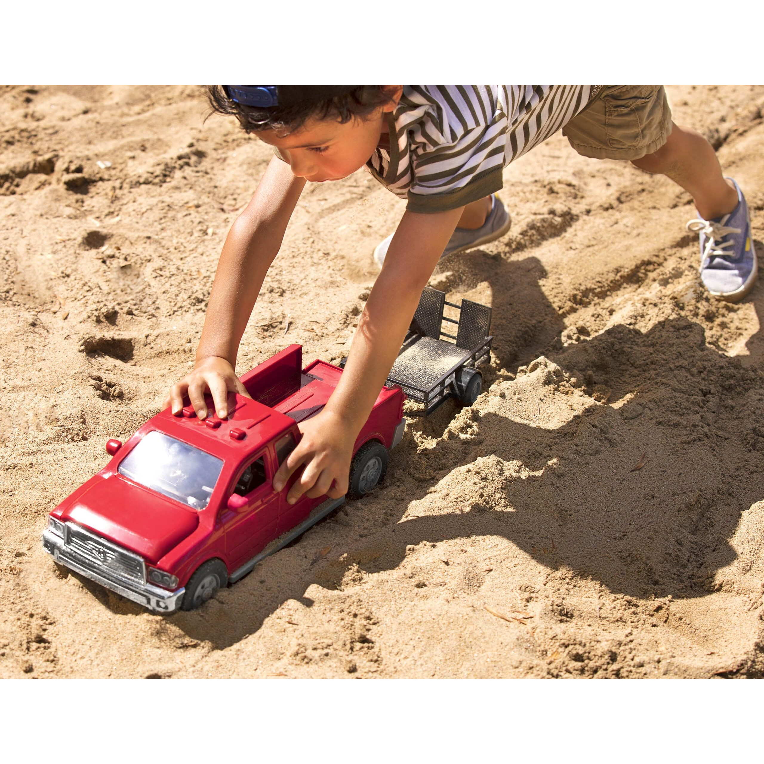 Driven By Battat - Midrange 116 Scale - Red Toy Pick-Up Truck For Kids - Toy Pickup - Lights & Sounds - Movable Parts - 3 Years + - Midrange Red Pick-Up Truck
