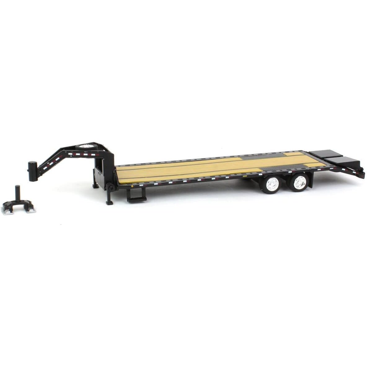 Greenlight 30390 Gooseneck Trailer - Black With Red And White Conspicuity Stripes (Hobby Exclusive) 164 Scale Diecast For Unisex Adult