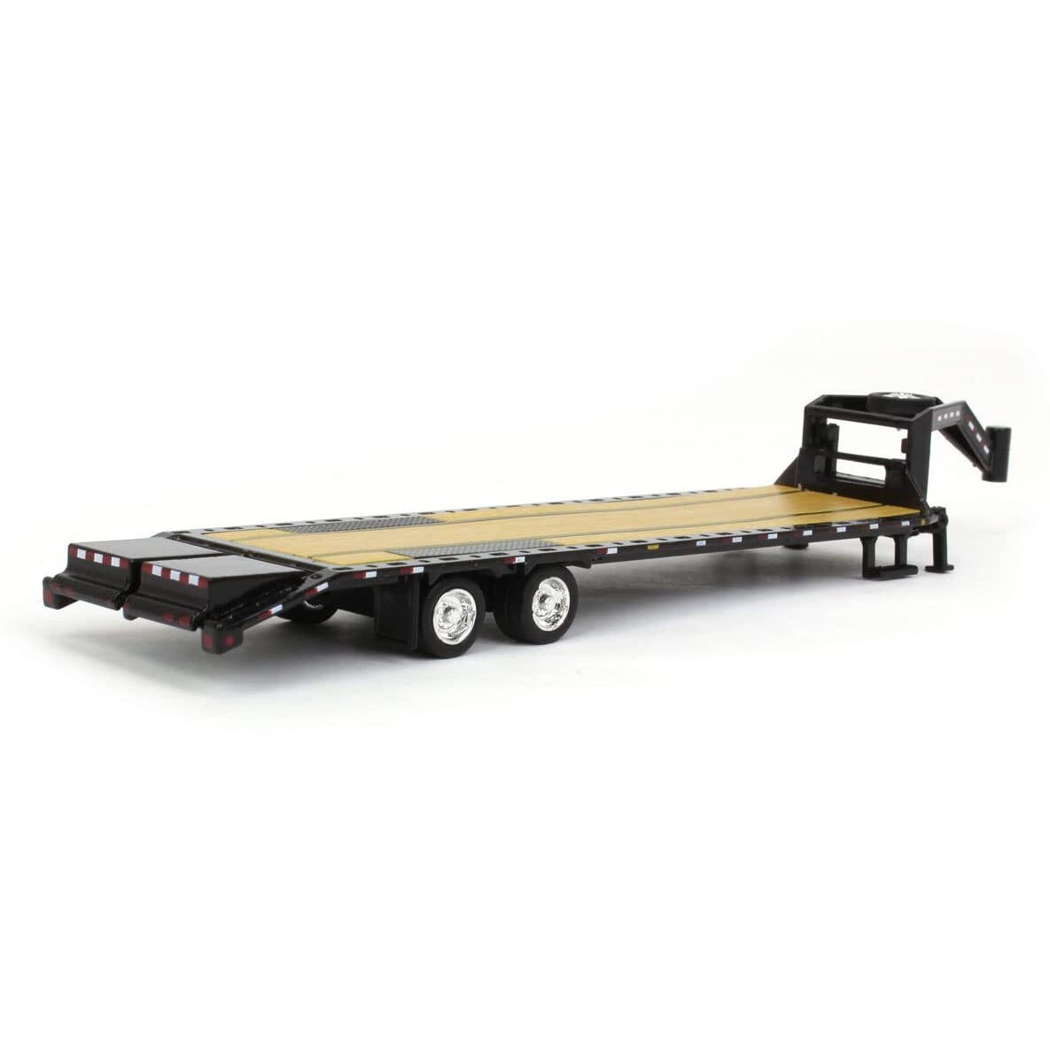 Greenlight 30390 Gooseneck Trailer - Black With Red And White Conspicuity Stripes (Hobby Exclusive) 164 Scale Diecast For Unisex Adult
