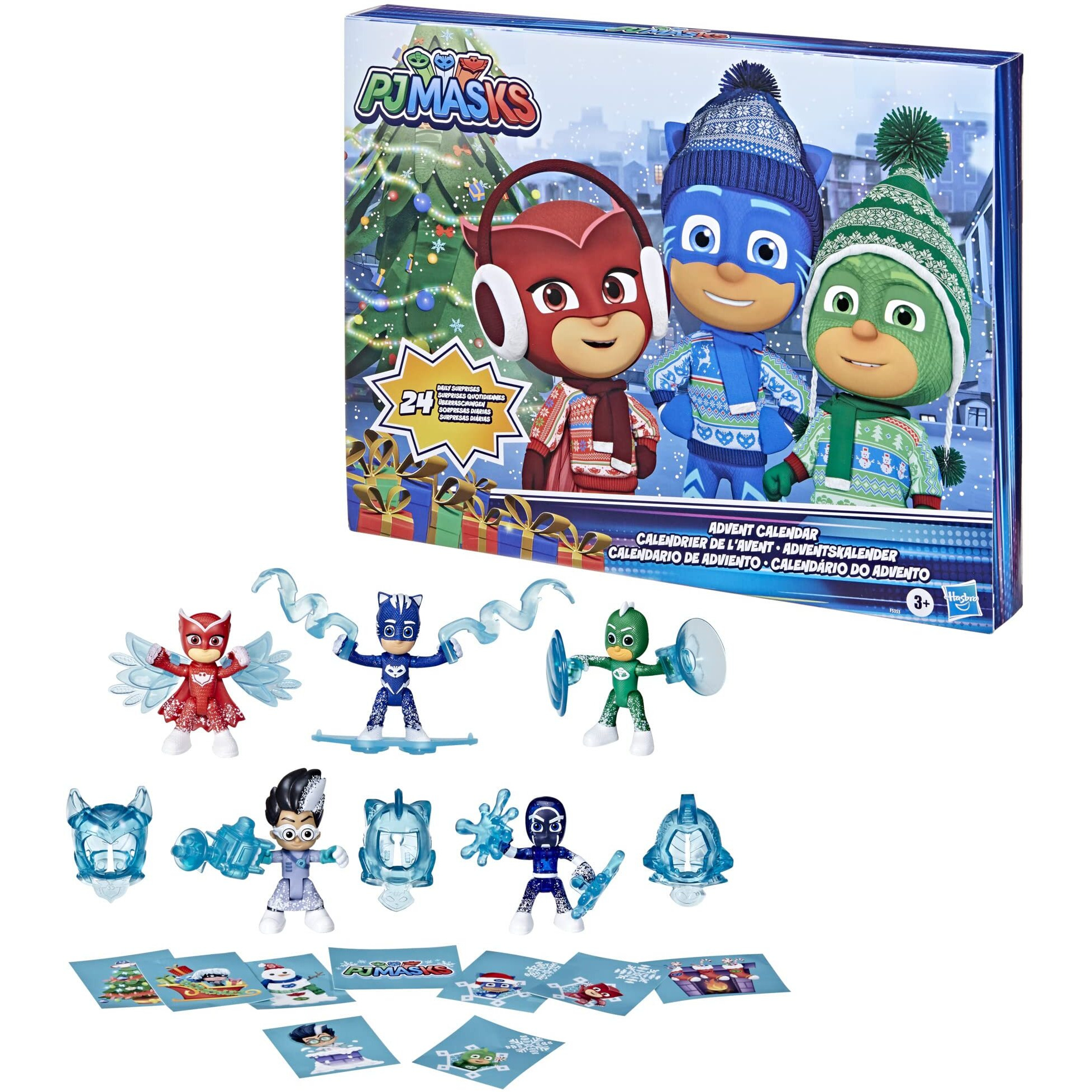 Pj Masks Kids Advent Calendar, 24 Daily Surprise Toys Including Action Figures, Accessories, And Stickers, Countdown Calendar, Ages 3 And Up
