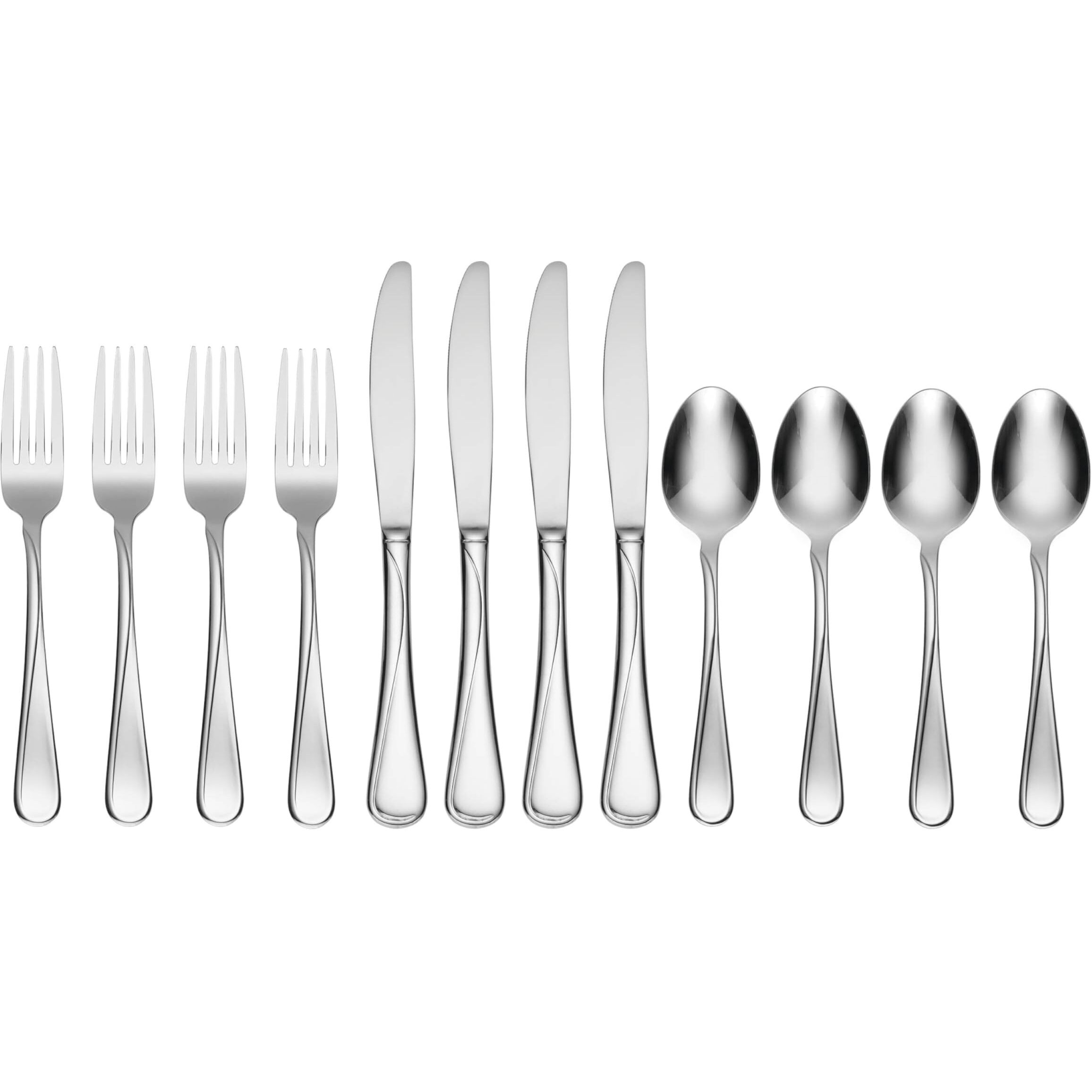 Oneida Flight 12-Piece Stainless Steel Flatware Set, Service For 4