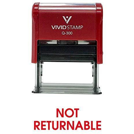 Not Returnable Office Self Inking Rubber Stamp (Red Ink) - Large