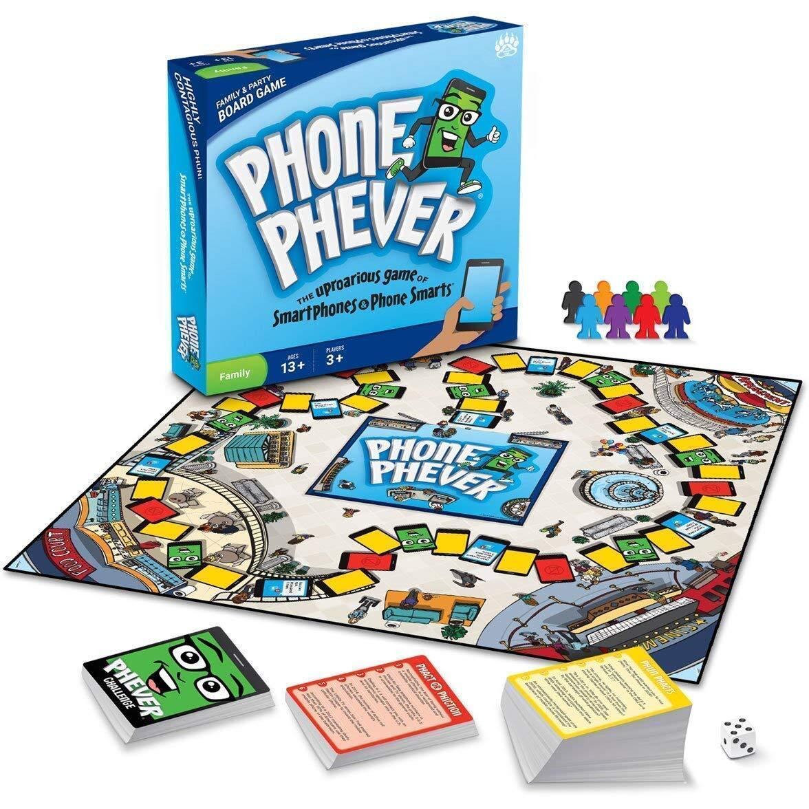 Phone Phever Board Game - New Fun Fast-Paced Family-Friendly Party Board Game - It's A Phonetastic Race To Answer Fascinating Trivia Questions & Complete Hilarious Challenges