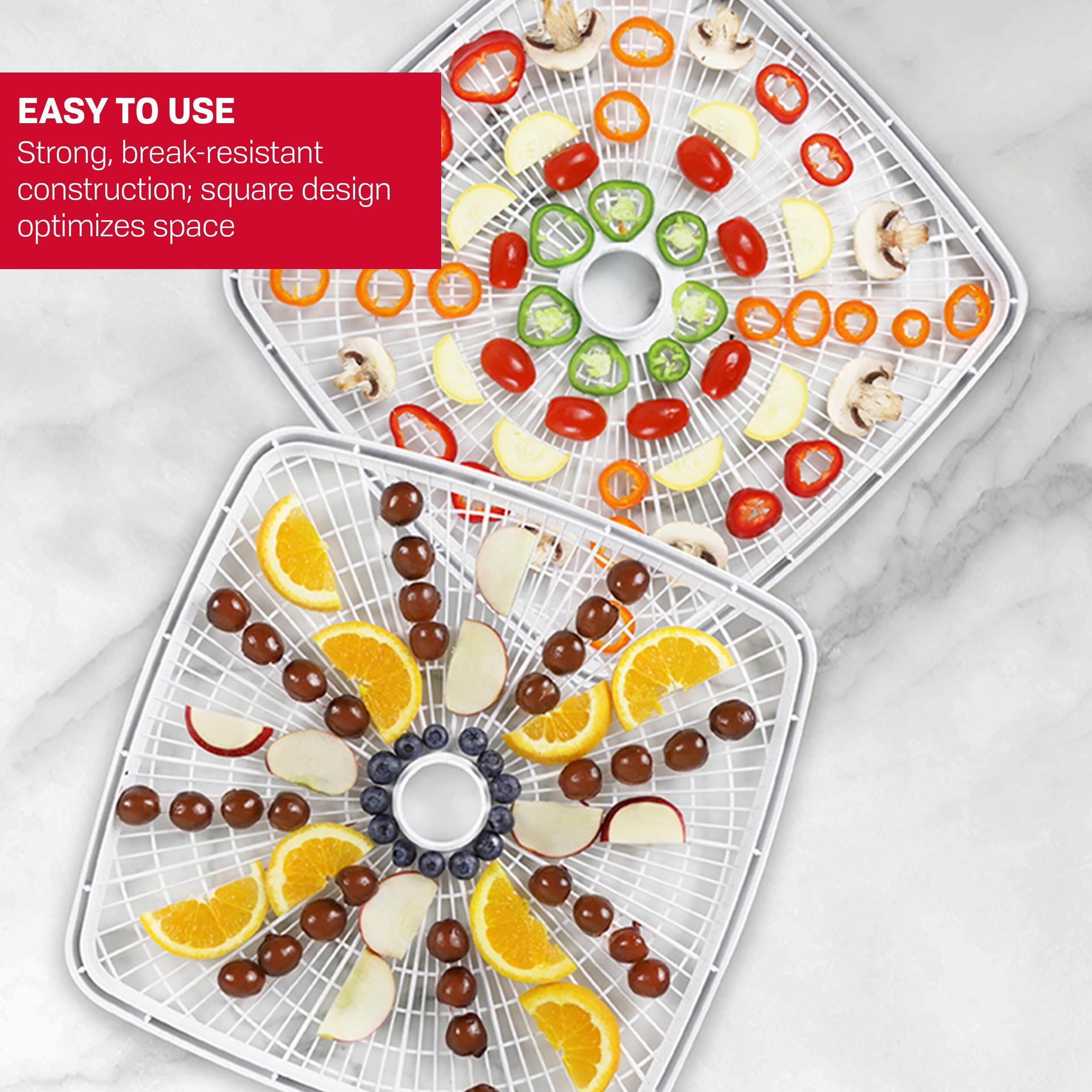Nesco Sqt-2 Square 14 1/2" Speckled Plastic Add-A-Trays, Fd-80 Food Dehydrators, White