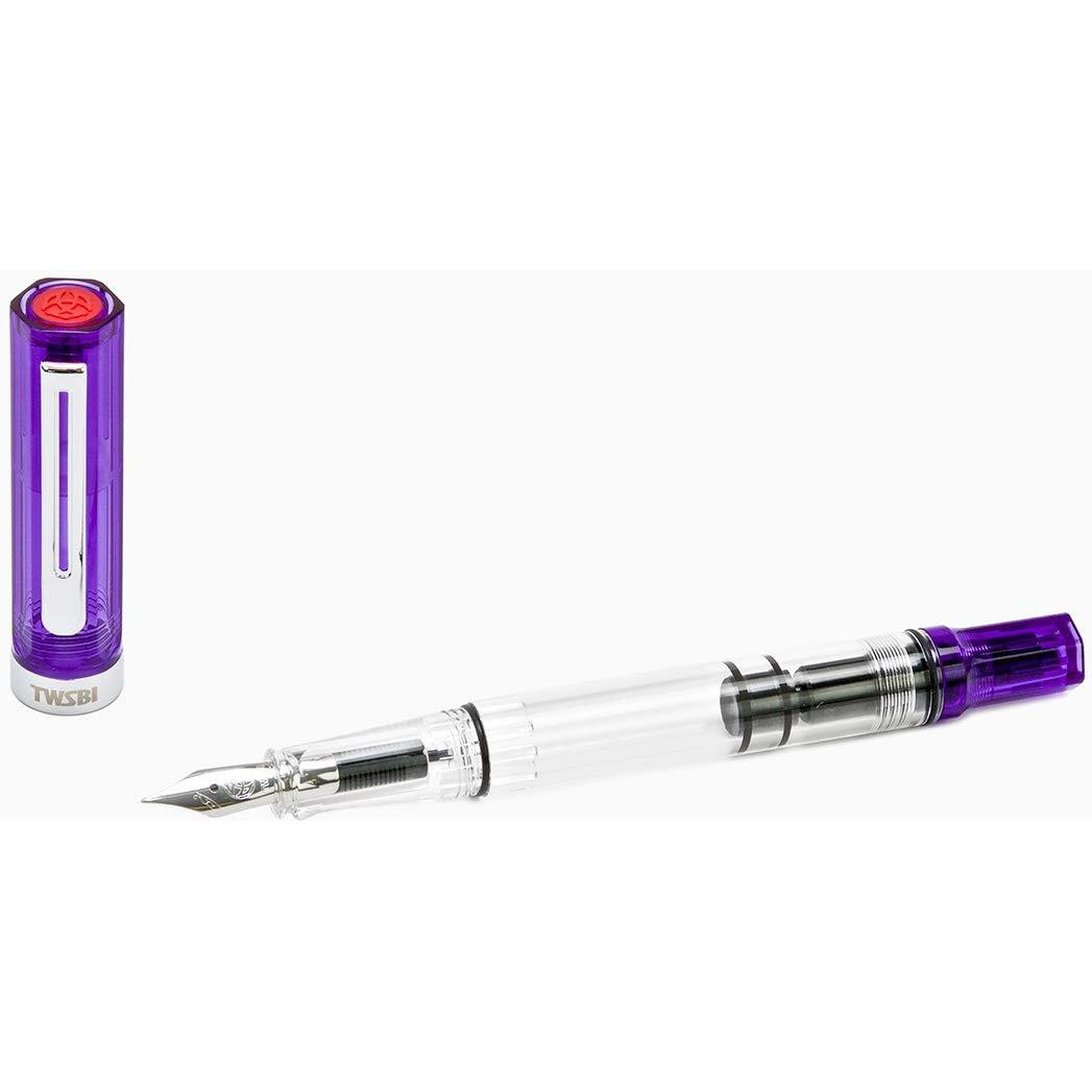 Twsbi Eco Transparent Purple Fountain Pen F Nib