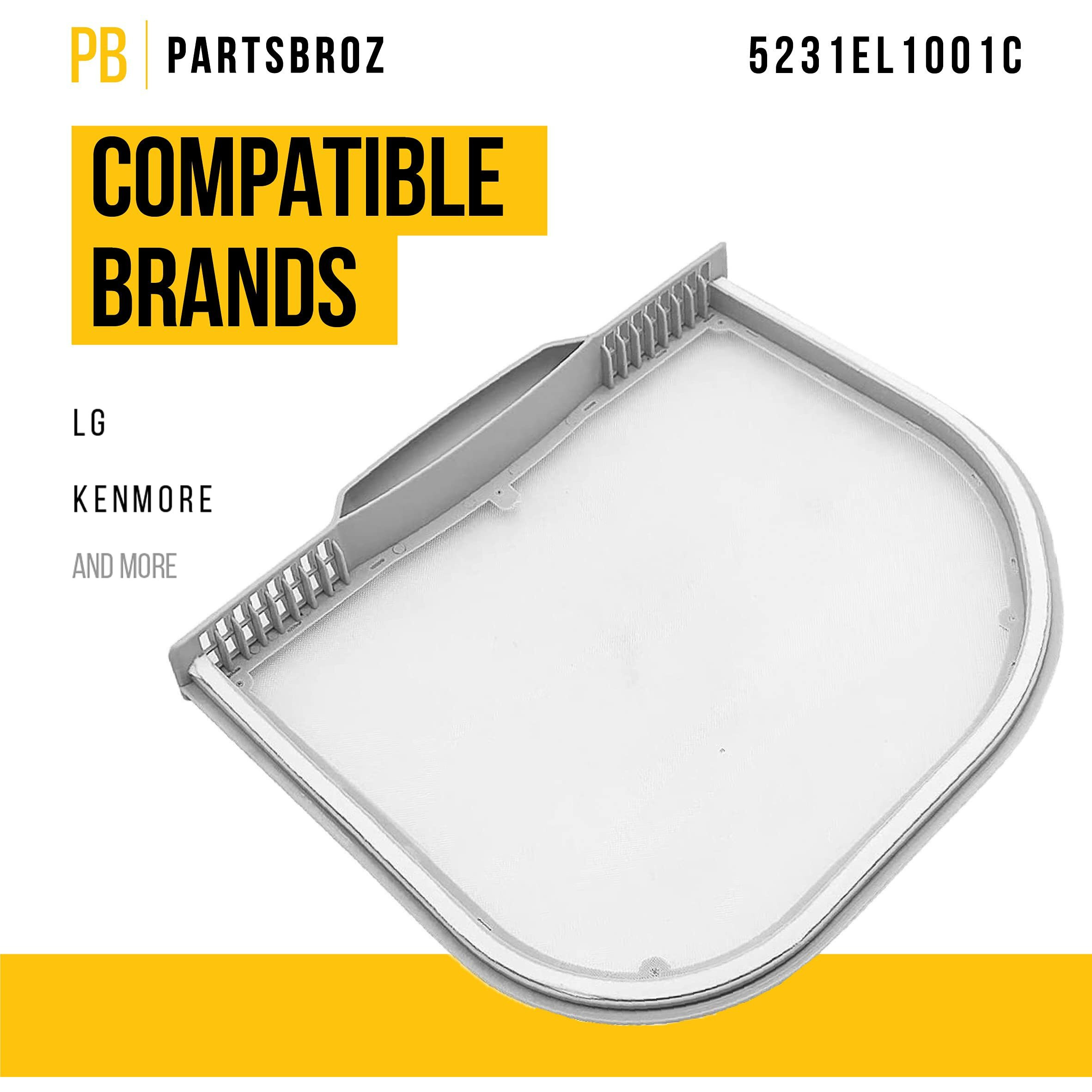 Partsbroz 5231El1001C Dryer Lint Filter - Compatible With Lg Kenmore - Replaces Ap5248138 Ps3527575 Dlex5170W Dle4970W Dle1501W Dle1001W Dley1701V Dlg1502W Dle1101W Dley1201V Dlex5101V Dlex5680W