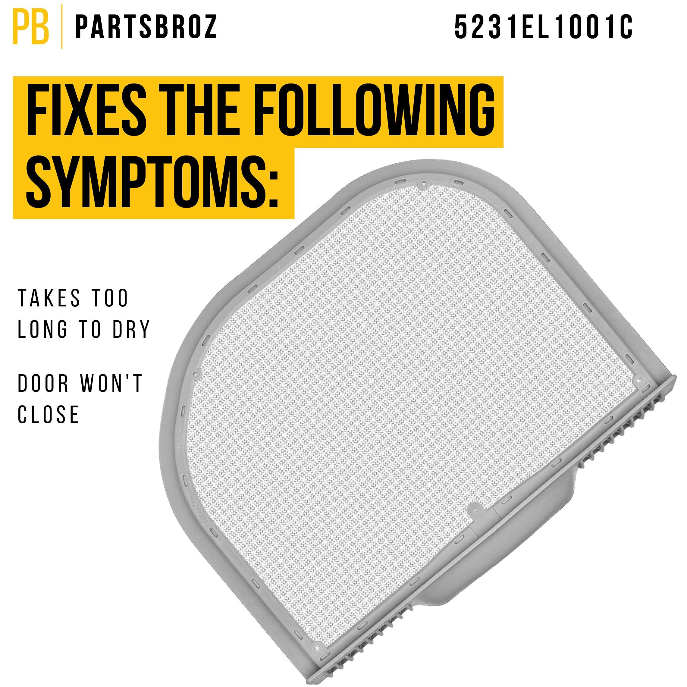 Partsbroz 5231El1001C Dryer Lint Filter - Compatible With Lg Kenmore - Replaces Ap5248138 Ps3527575 Dlex5170W Dle4970W Dle1501W Dle1001W Dley1701V Dlg1502W Dle1101W Dley1201V Dlex5101V Dlex5680W