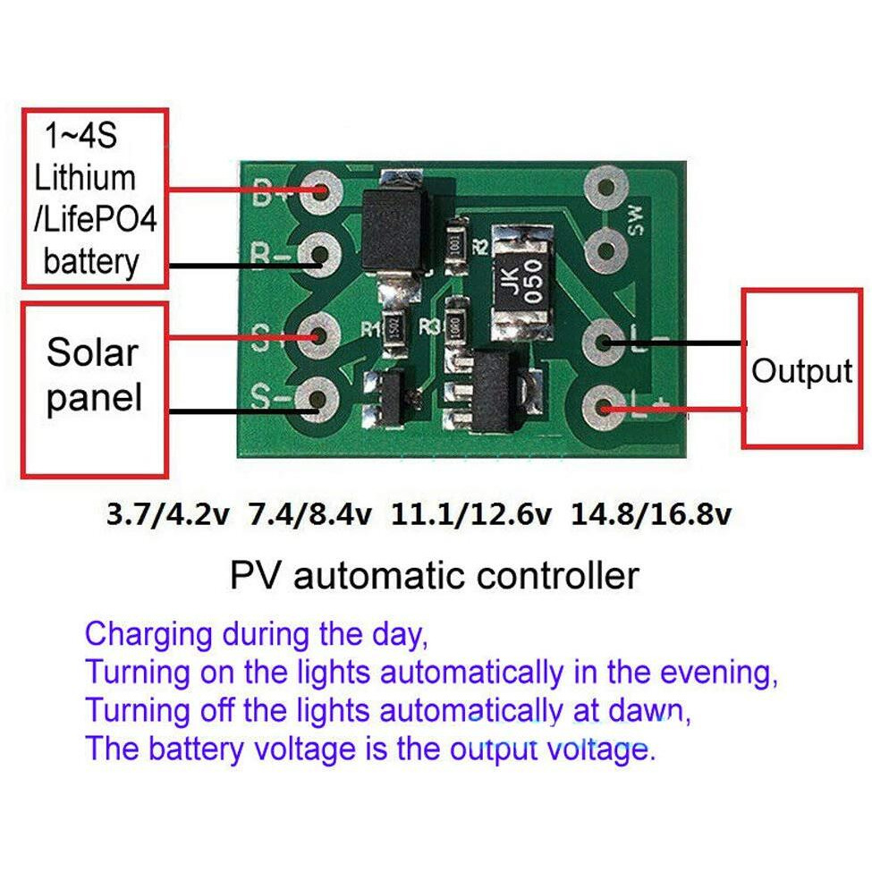 Acxico 3Pcs Solar Charge Controller Board Lithium Battery Charging Controller Auto On/Off Light Control Switch For Diy Street Lights Garden Lights