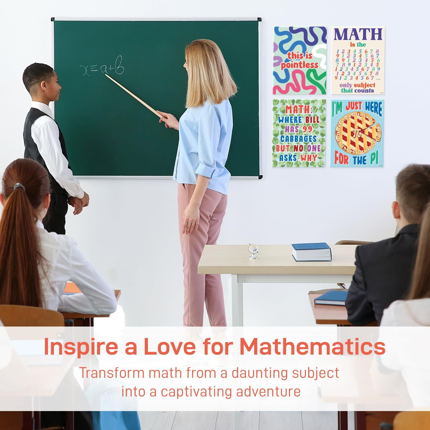 S&O Math Posters For Elementary School - Math Classroom Decor - Classroom Posters For Math - Math Posters For Middle School - High School Classroom Decor - Inspirational Posters For Classroom - 10Pc