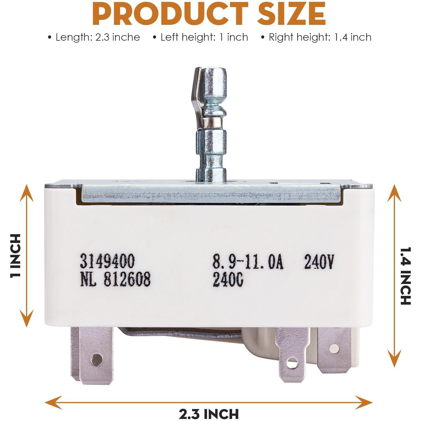 Superdi 3148954 Wp3149400 Wp3149404 3148953 3148954 Infinite Range Switch Fits For Whirlpool Am-Ana Stove Parts 3149400, 9148953, 311859, 310180, Ps11740783, Wp3149400Vp,Es9400,3149404,812608