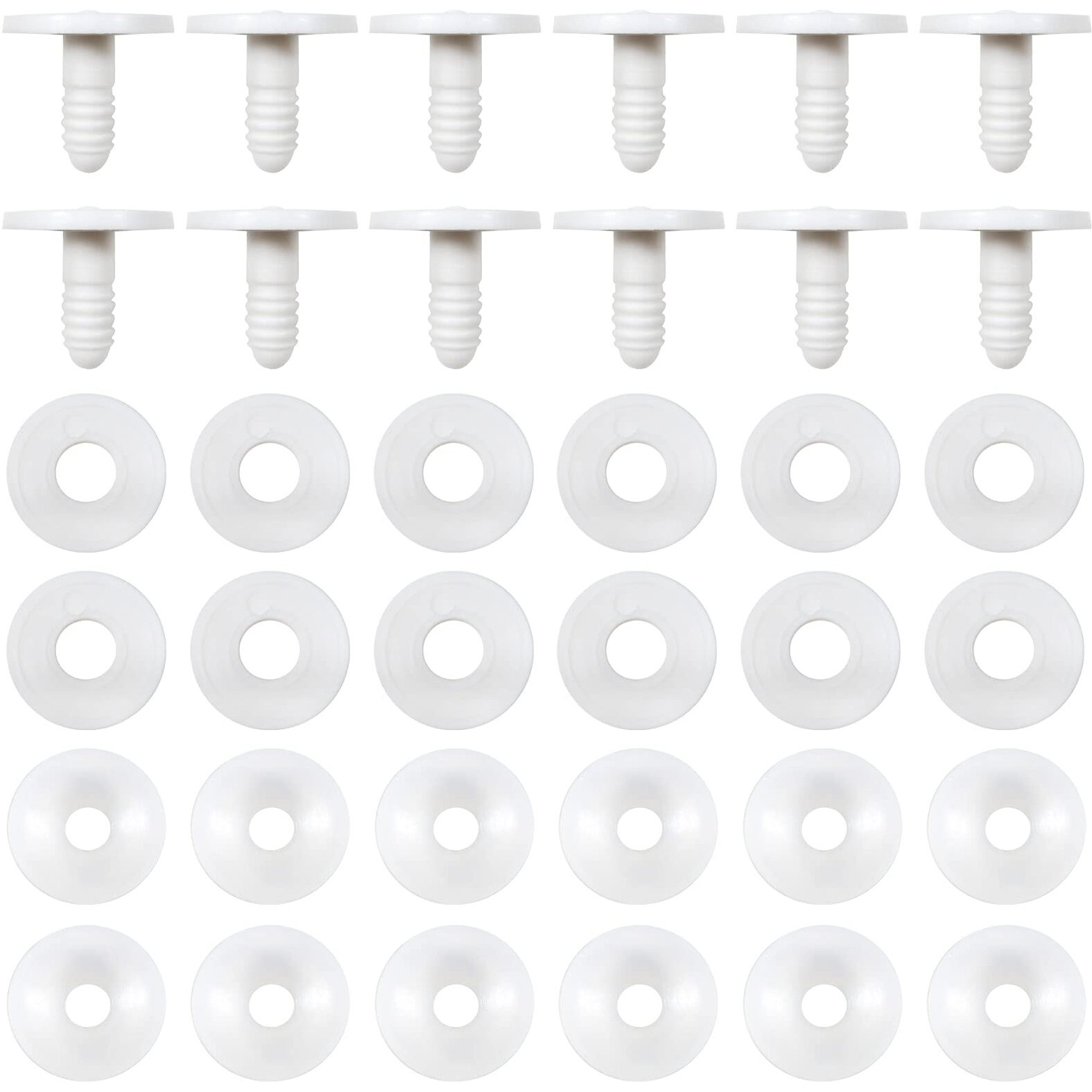 Toaob 20 Set 35Mm Doll Joints For Amigurumis White Plastic Animals Joints For Crochet Stuffed Animals Limbs And Arms Joints Doll Making