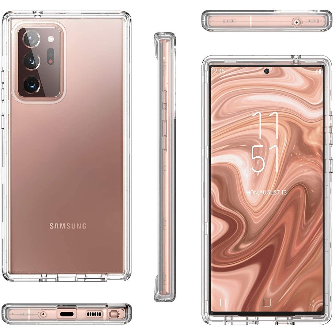 Welovecase Galaxy Note 20 Ultra Clear 3-In-1 Full Body Heavy Duty Shockproof Tpu Bumper Case, 6.9Inch