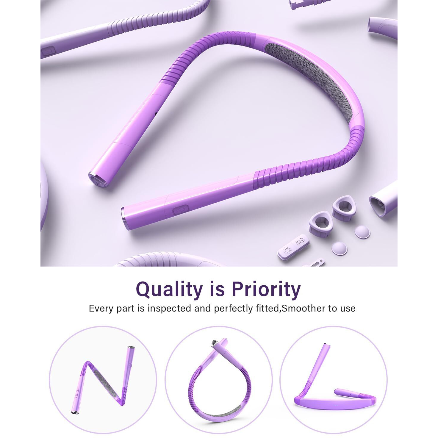 Vekkia Led Neck Reading Light Rechargeable, Book Lights For Reading At Night, 3 Colors&5 Brightness Adjustable,Long Lasting.Reading Lights For Books In Bed, Neck Light For Knitting,Reading& Repairing