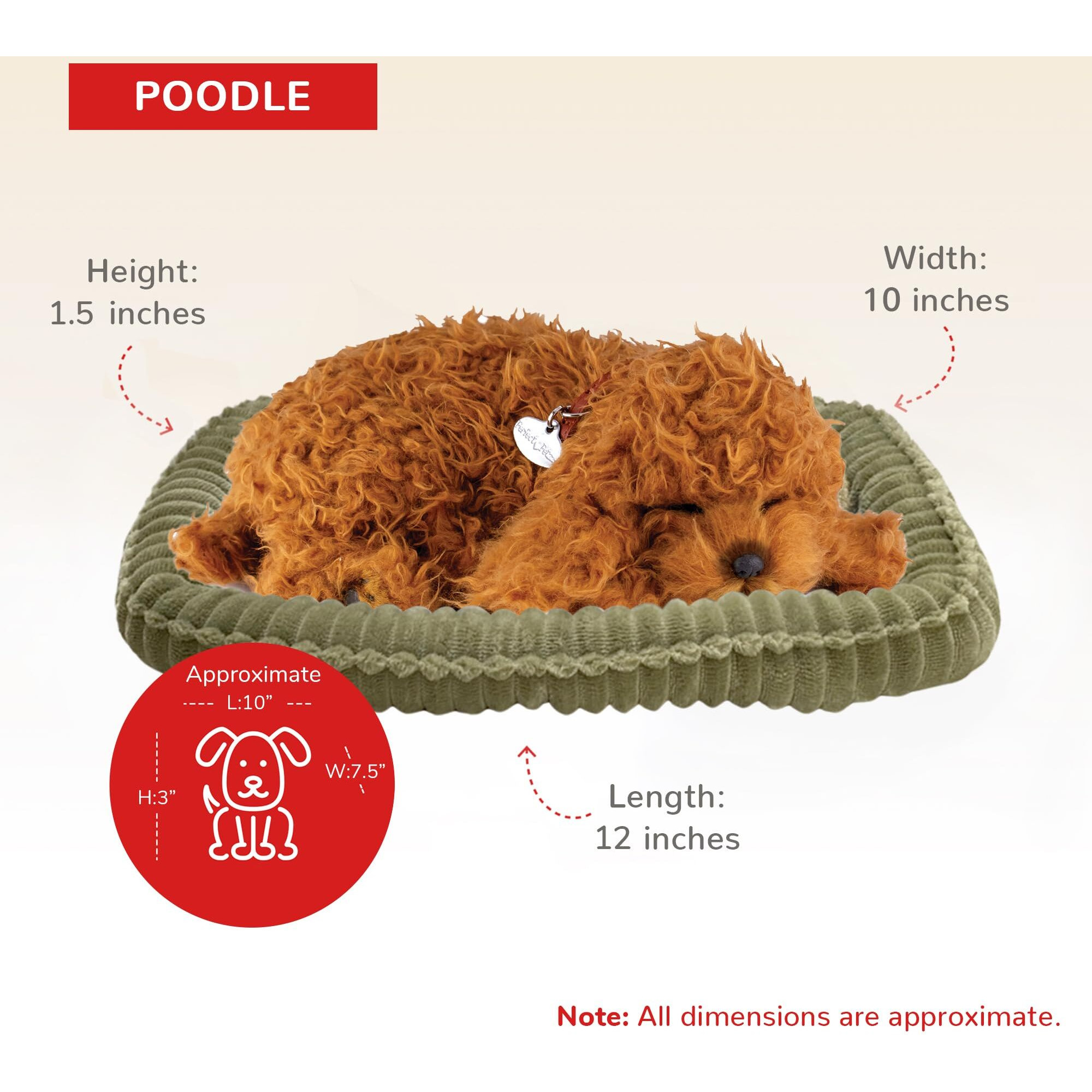 Perfect Petzzz - Original Petzzz Poodle, Realistic Lifelike Stuffed Interactive Pet Toy, Companion Pet Dog With 100% Handcrafted Synthetic Fur