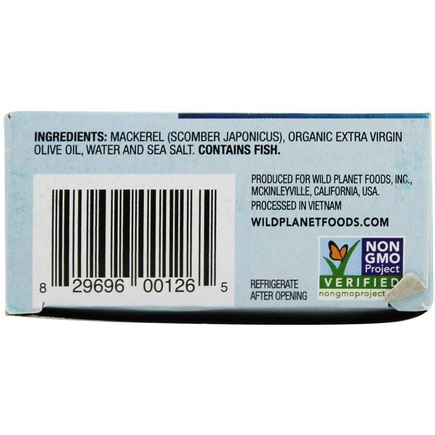 Wild Planet, Mackerel Wild Fillets Olive Oil, 4.4 Ounce