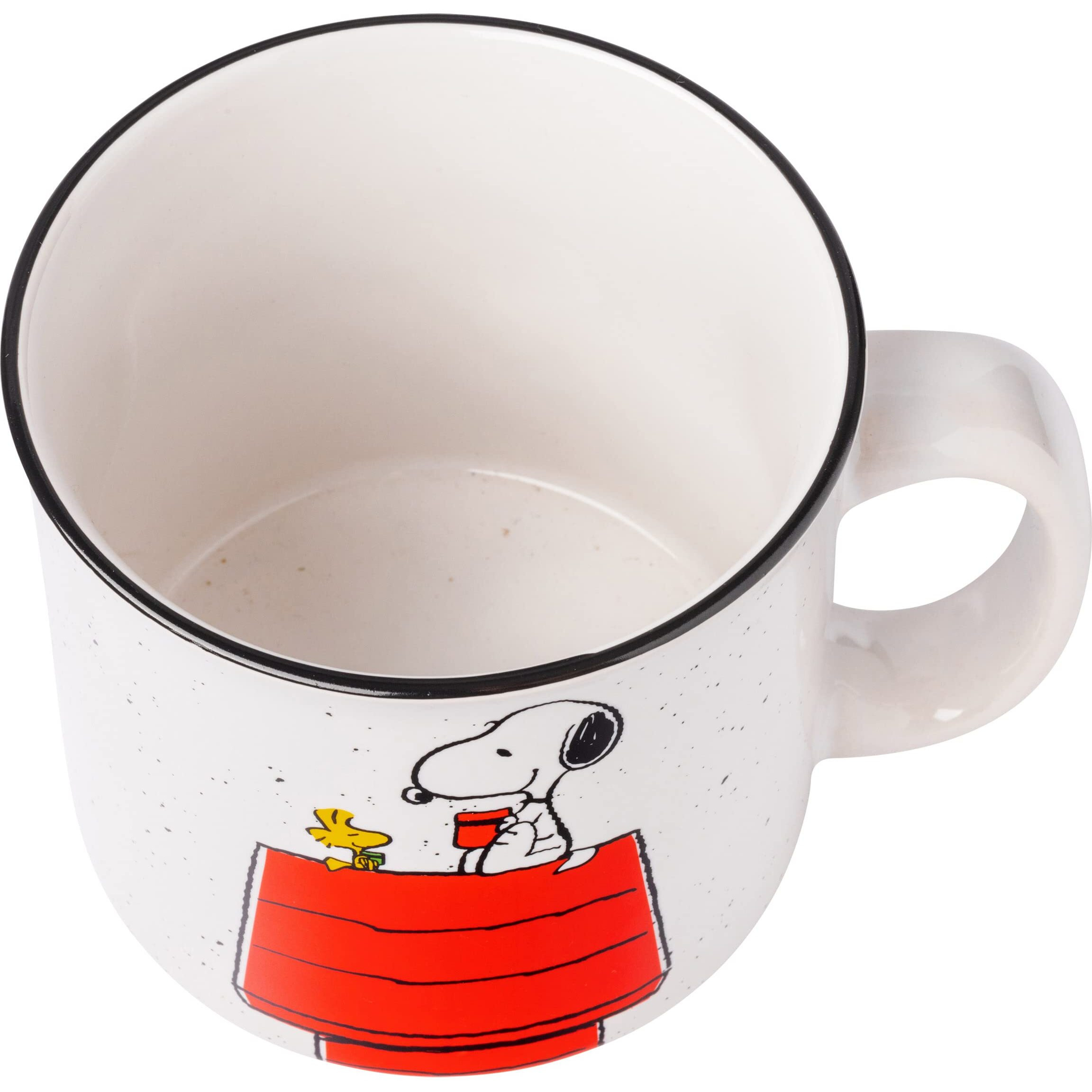 Silver Buffalo Peanuts Snoopy And Woodstock Get Cozy Ceramic Camper Mug, 20 Ounces