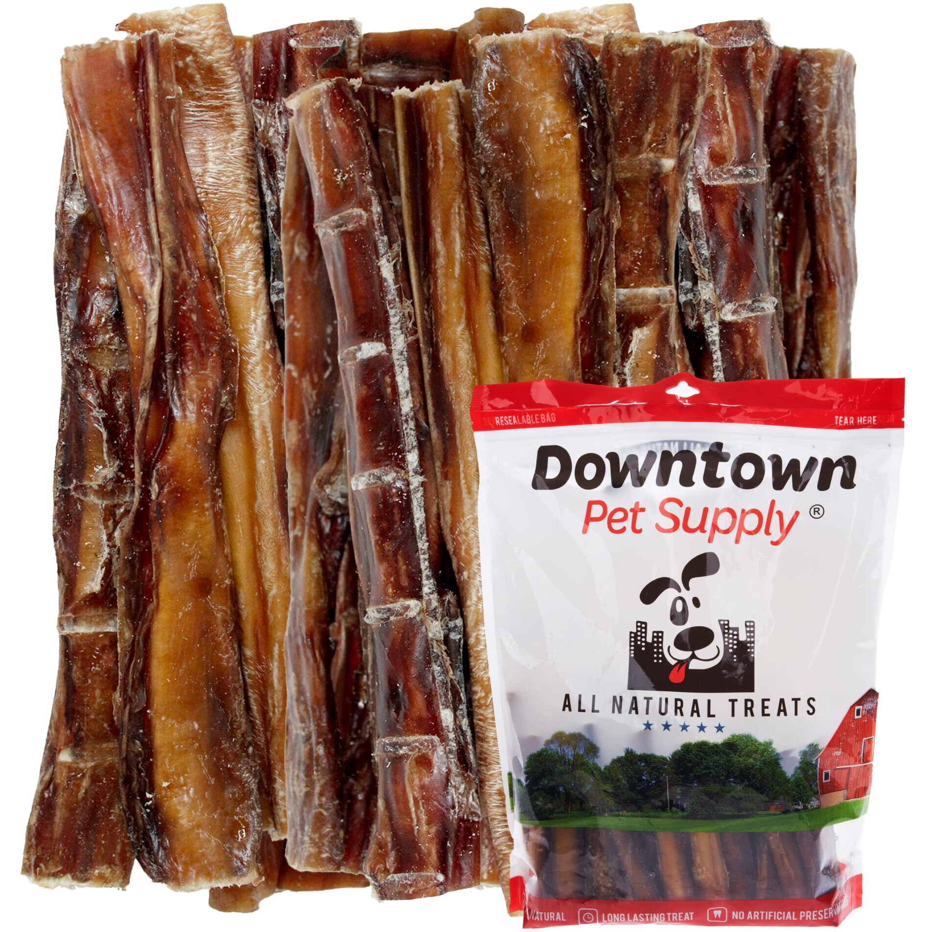 Downtown Pet Supply Bully Sticks For Dogs (6", 15-Pack Regular) Rawhide Free Dog Chews Long Lasting Non-Splintering Pizzle Sticks - Usa Sourced Low Odor Bully Sticks For Small - Medium Dogs