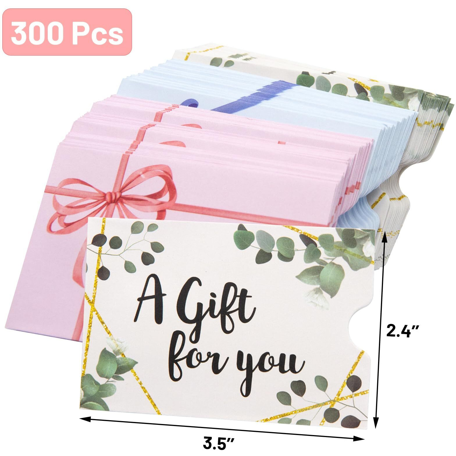 300 Pack Gift Card Sleeves Credit Card Protector Hotel Key Card Holders Mini Business Card Envelopes