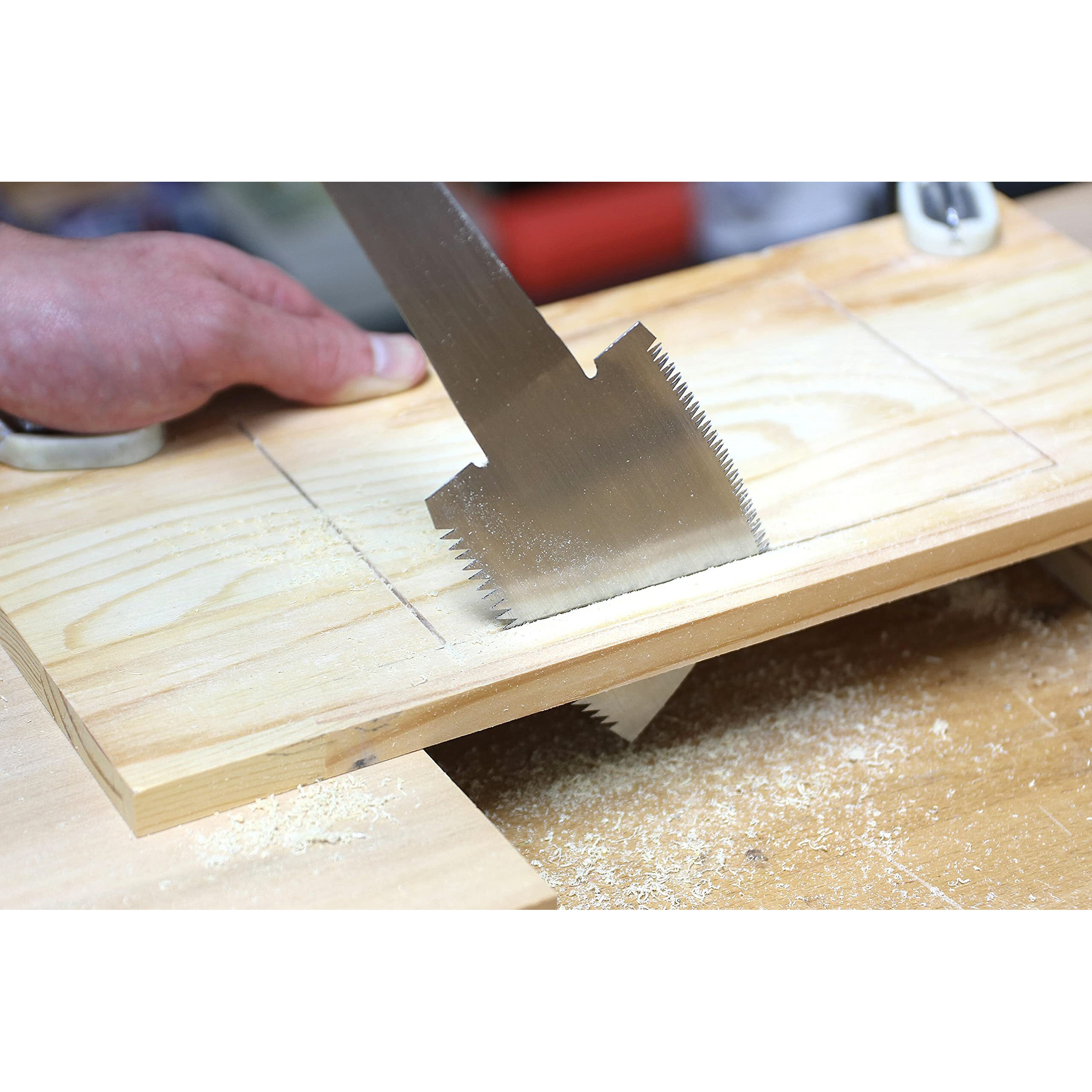 Kakuri Azebiki Japanese Saw For Woodworking 3-1/2" Made In Japan, Japanese Curved Hand Pull Saw For Hole, Mid Panel, Groove Cutting, Ryoba Double Edge Blade For Rip & Crosscut