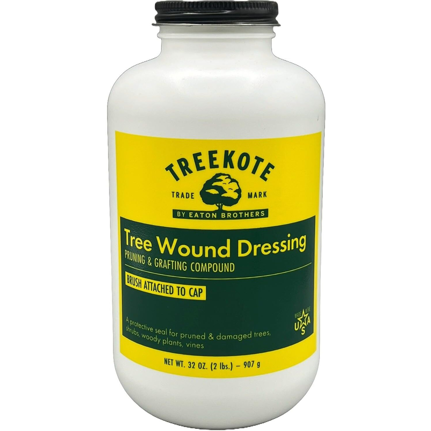 Treekote Wound Dressing Brushtop 32Oz For Trees And Shrubs - Healing Paste And Tree Wound Sealer - Pruning Sealer, Grafting Compound - Bonsai Cut Paste And Sealant For Effective Tree Wound Repair