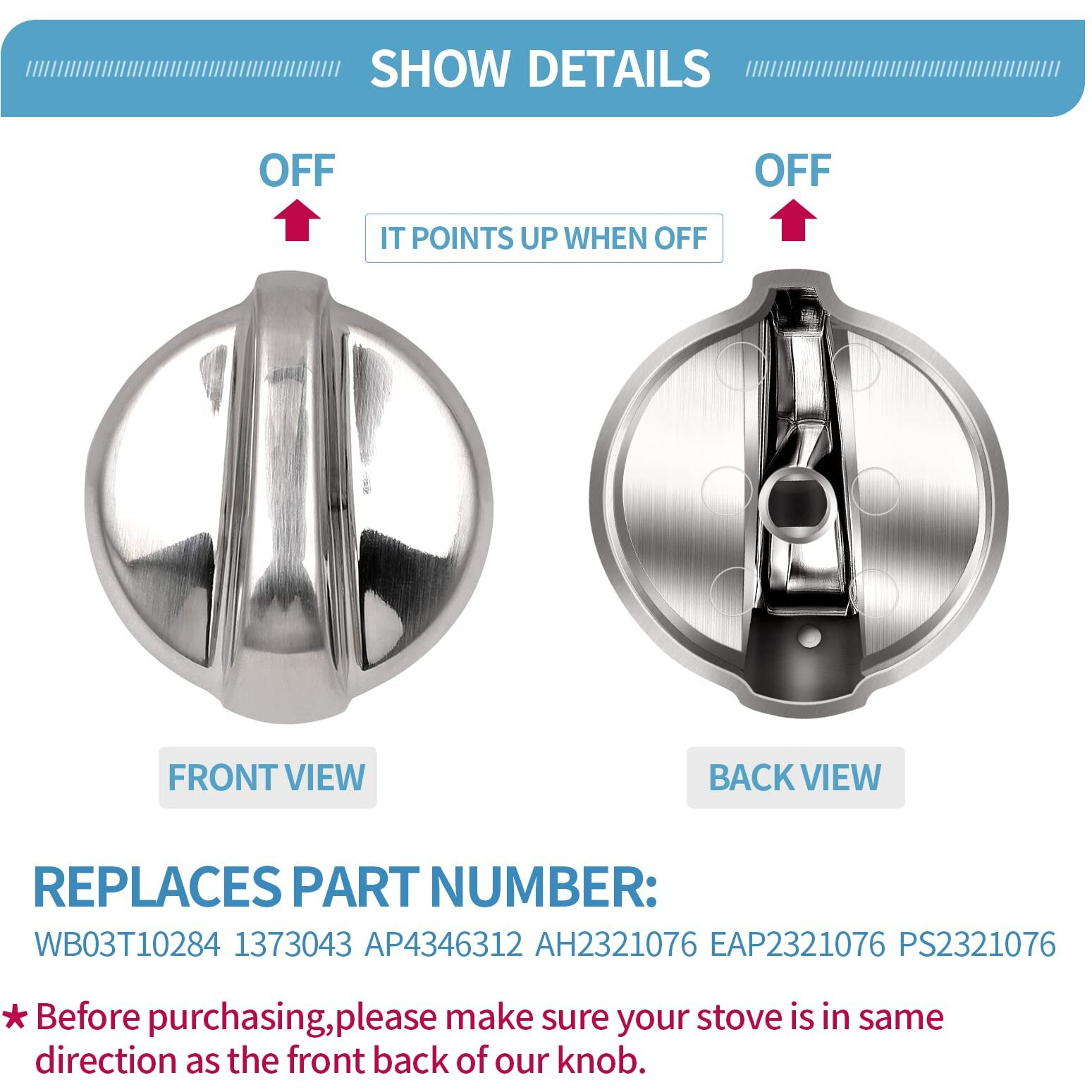 5 Pack Wb03T10284 Ge Appliance Knob Burner Control Knobs 191D5100 Ge Knob Ge Replacement Stove Knobs Infinite Ge Electric Range/Stove/Oven Replaces 1373043 Ap4346312 Ah2321076 Eap2321076 Ps2321076