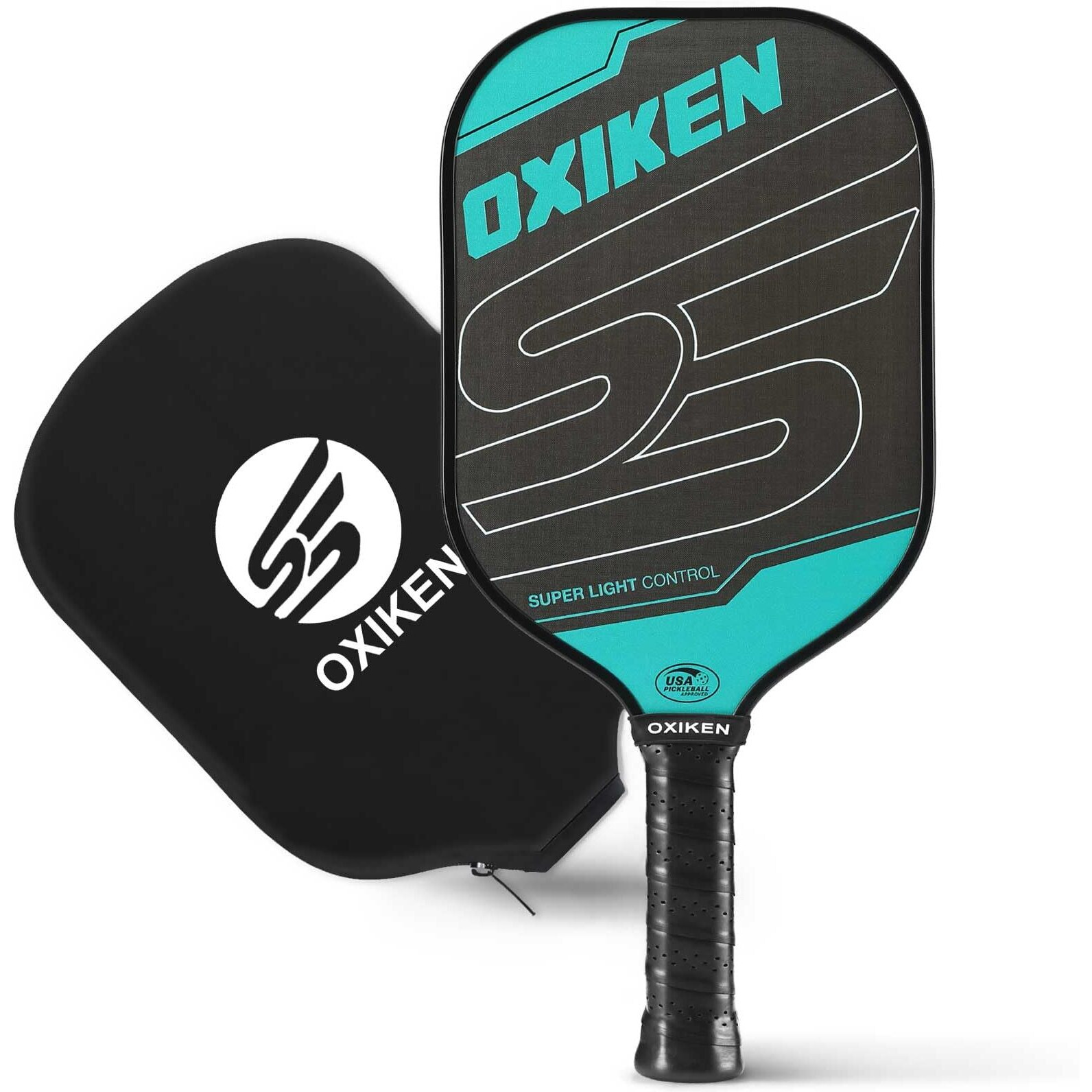 Oxiken 16 Mm Pickleball Paddles Usapa Approved T700 Carbon Fiber Surface (Cfs) 8.3Oz Pickle Paddle, Thermoformed High Grit & Spin, 5.5 Elongated Handle, Anti Slip Sweat Absorbing Grip With Cover Case