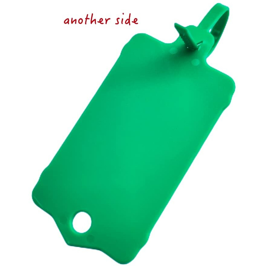 100Pcs Reusable Blank Plastic Tags Ties Key Tags 1.45"*2.48" Serrated Tension Sealing Strap With Large Label Plastic Tie Mark Label Waterproof Hang Sign Write On Tag (Green, 100Pcs)