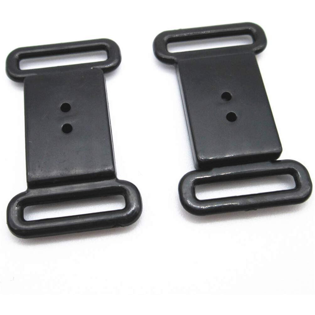 50 Sets Adjustable Bow Tie Clips Plastic Snap Buckles Hook Fastener For Necktie Strap (Black)