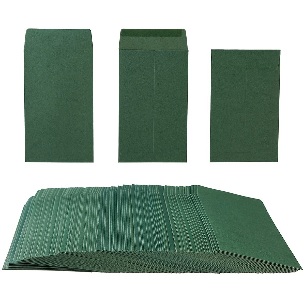 200 Pack Small Coin Envelopes Kraft Paper Seed Envelopes Mini Parts Small Items Stamps Storage Packets Envelopes Self-Adhesive For Garden, Office Or Wedding Gift, (2 1/4 X 3 1/2 Inch, Green)