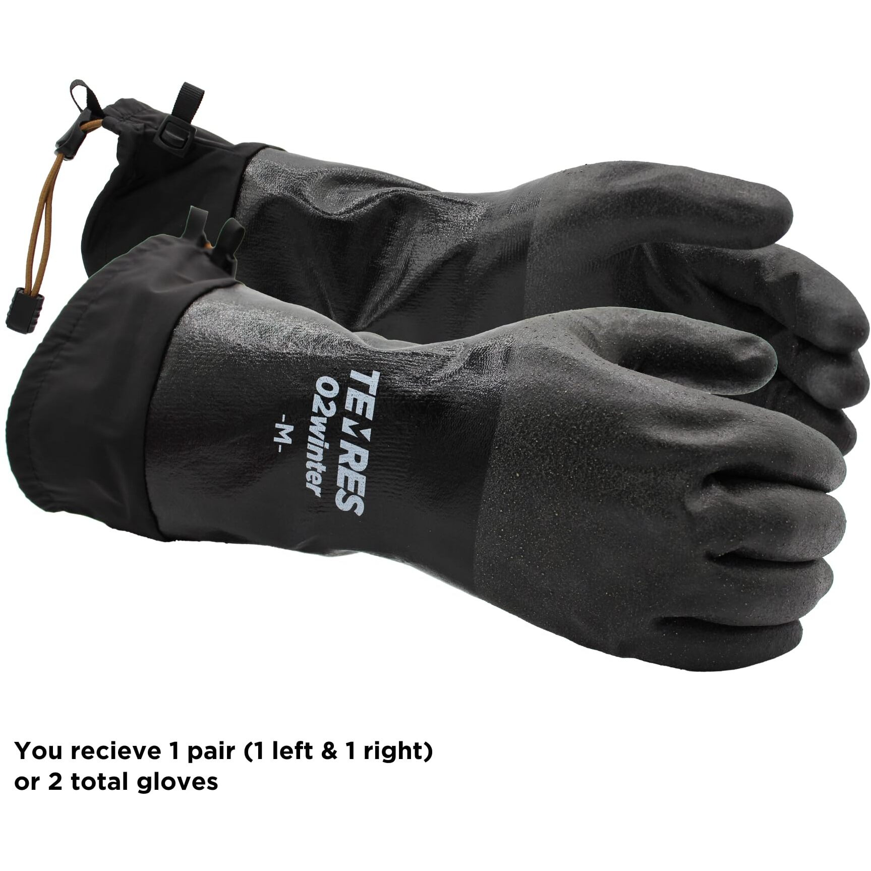 Showa 282-02 Waterproof Breathable Insulated Winter Snow Sports Glove With Extended Cuff, Xx-Large (1 Pair), Black