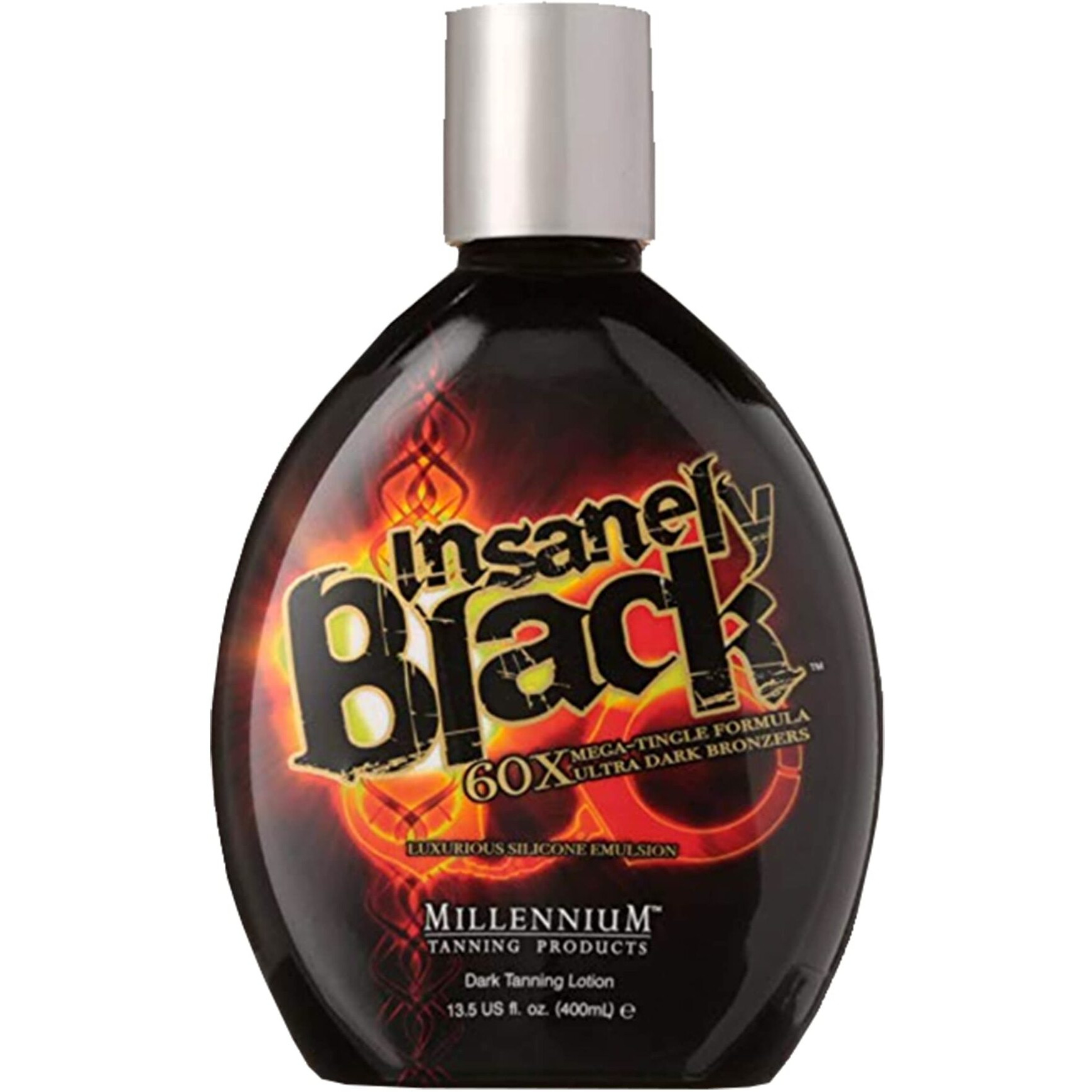 Millennium Tanning Insanely Black 60X, Mega Tingle Dark Tanning Lotion, 13.5 Ounces