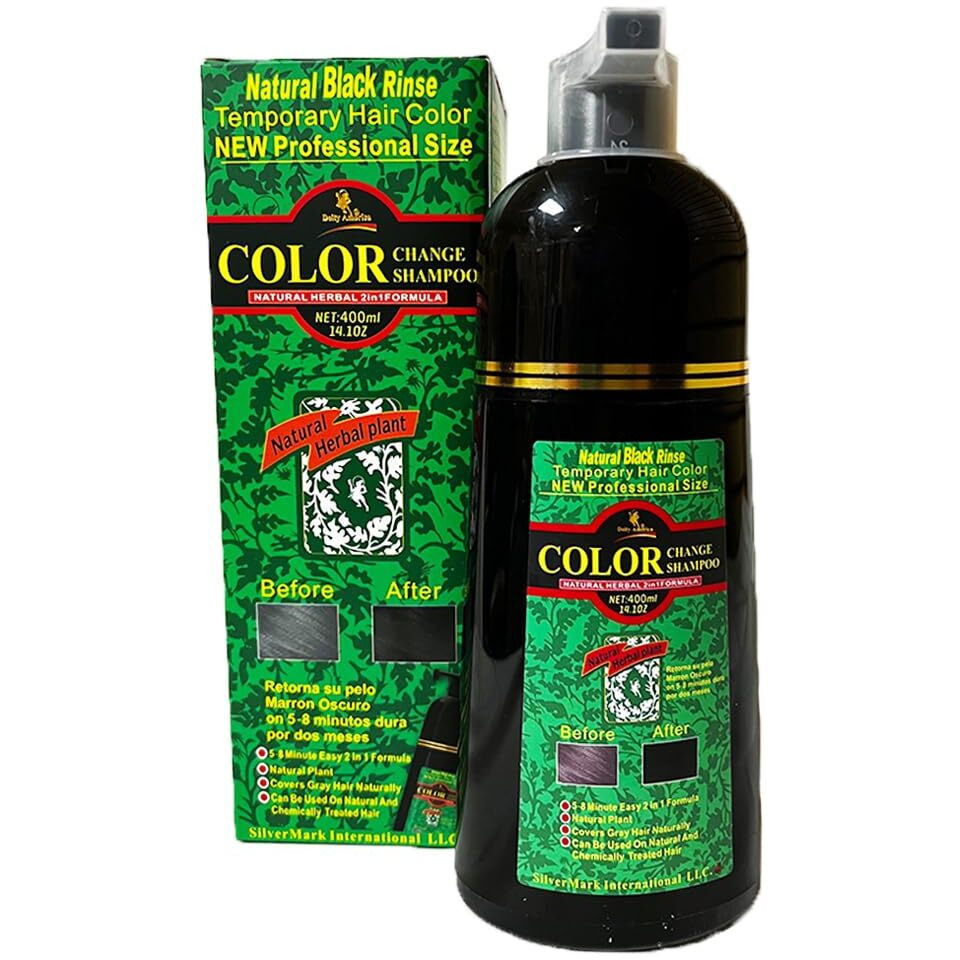 Deity Shampoo Color Change Kit Natural Herbal Black - Professional Size 14.1Oz, 400Ml