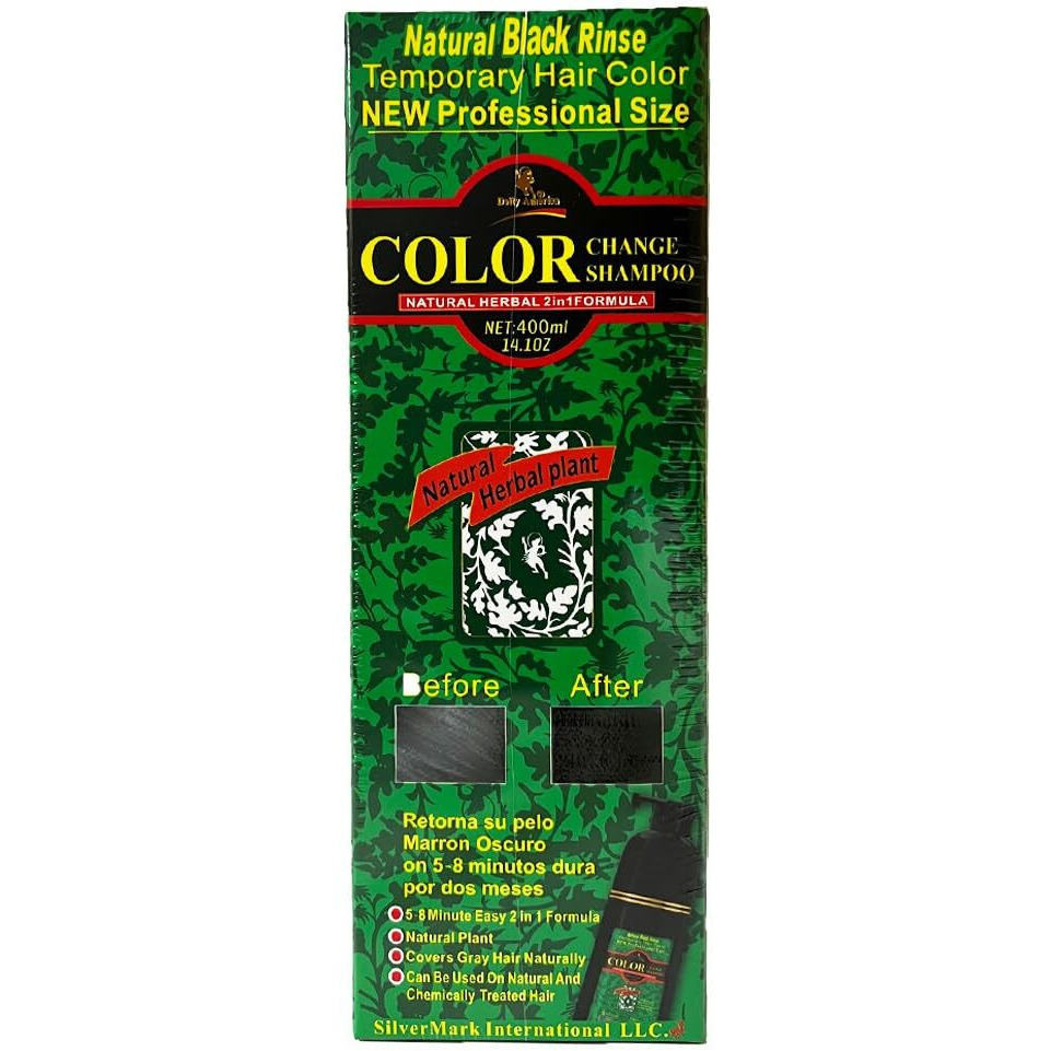 Deity Shampoo Color Change Kit Natural Herbal Black - Professional Size 14.1Oz, 400Ml