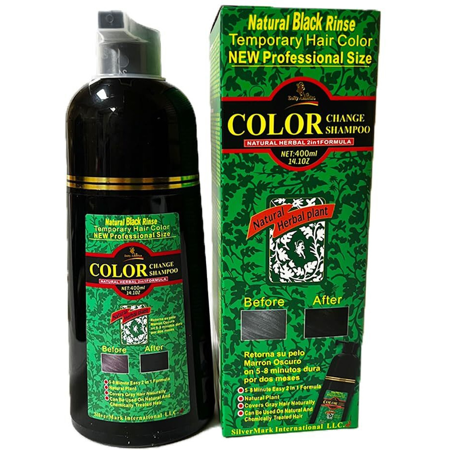 Deity Shampoo Color Change Kit Natural Herbal Black - Professional Size 14.1Oz, 400Ml