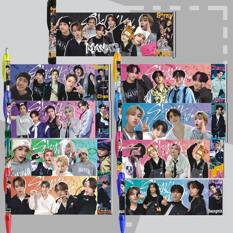 9Pcs Stray-Kids Ballpoint Pens,Stray-Kids Merch Pens Set