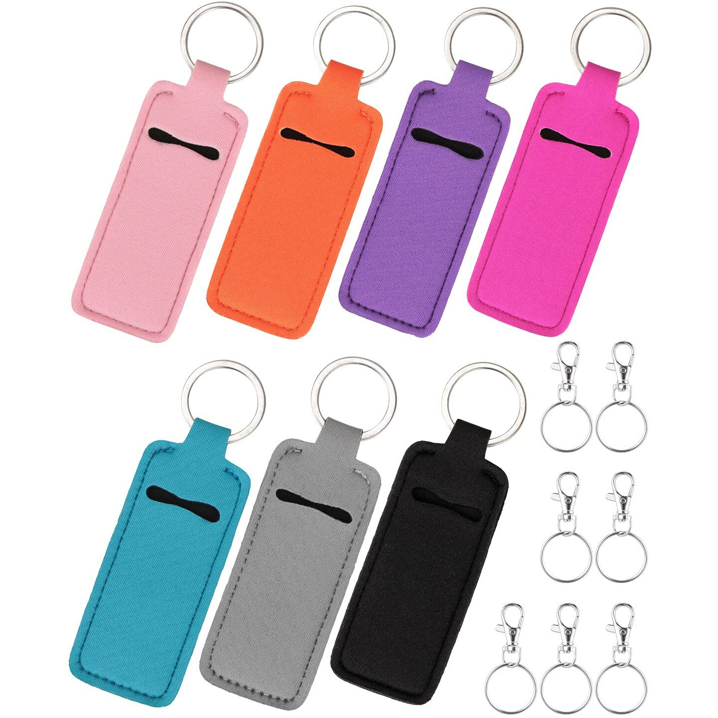 Meiiy Chapstick Holder Lip Balm Sleeve Pouch Chapstick Holder With Clip Lipstick Lip Gloss Holder Stocking Stuffers Gift For Women (7Pcs)