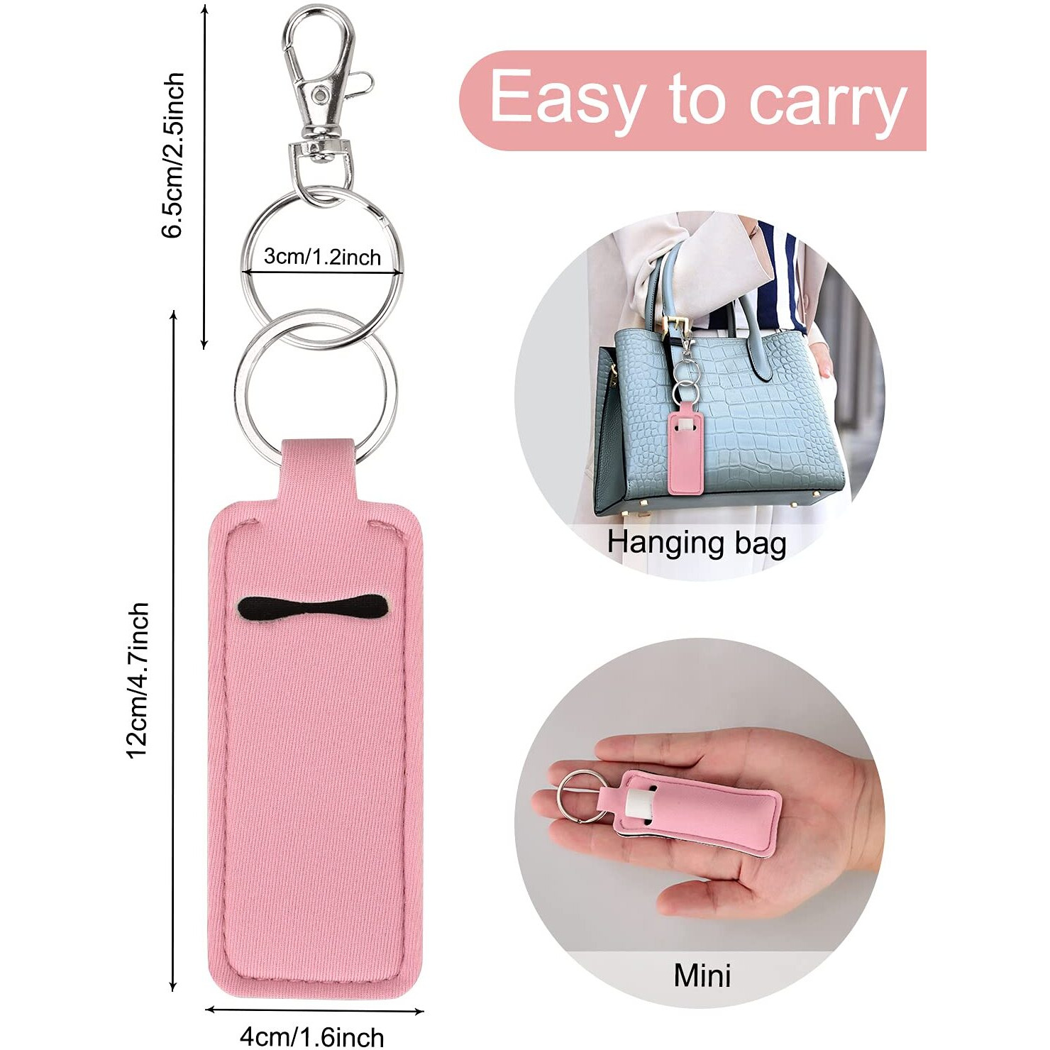 Meiiy Chapstick Holder Lip Balm Sleeve Pouch Chapstick Holder With Clip Lipstick Lip Gloss Holder Stocking Stuffers Gift For Women (7Pcs)